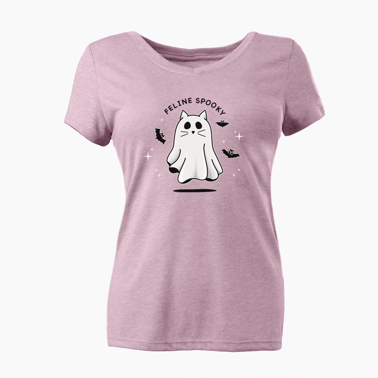 Vibrant Feline Spooky - Women's Perfect V-neck Shirt - Image 3