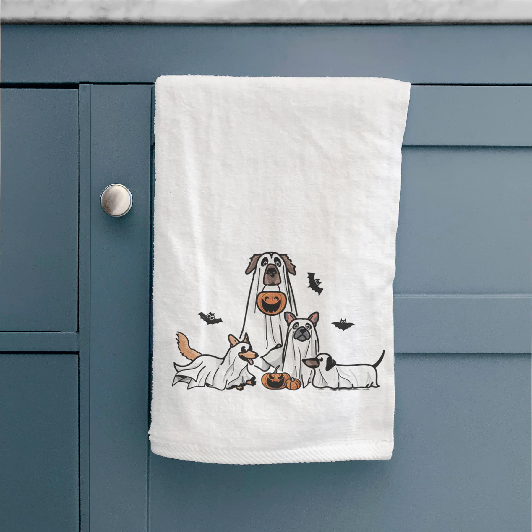Vibrant Ghost Pups Hand Towel - Image 2