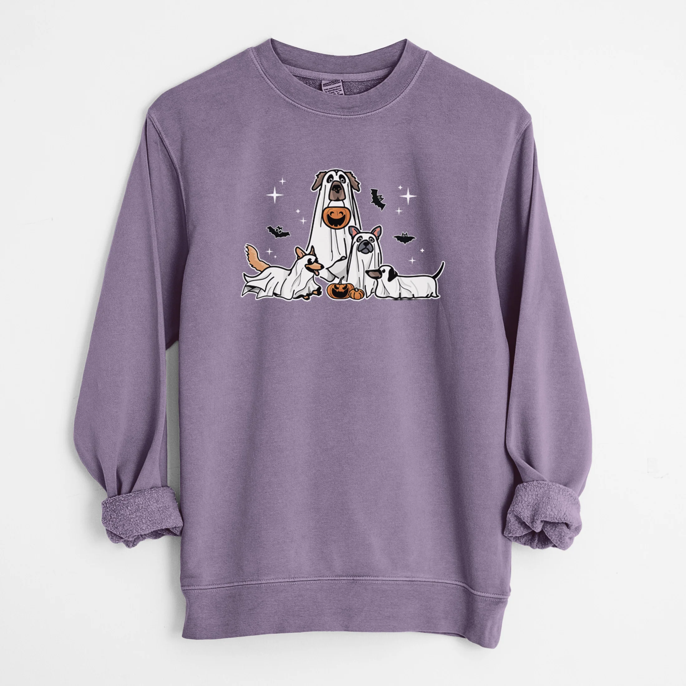 Vibrant Ghost Pups - Unisex Pigment Dyed Crew Sweatshirt - Image 10