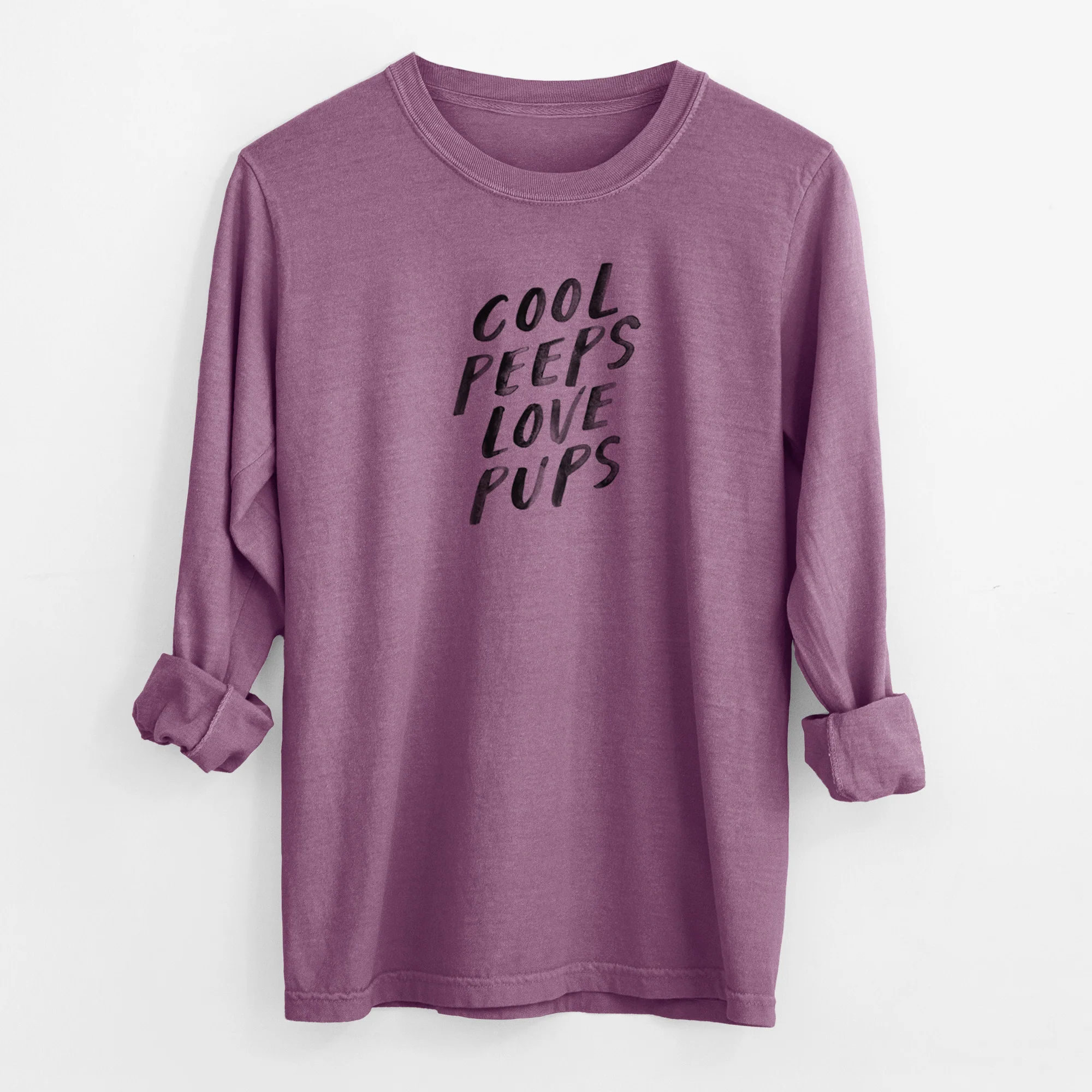 Cool Peeps Love Pups - Men's Heavyweight 100% Cotton Long Sleeve - Image 10