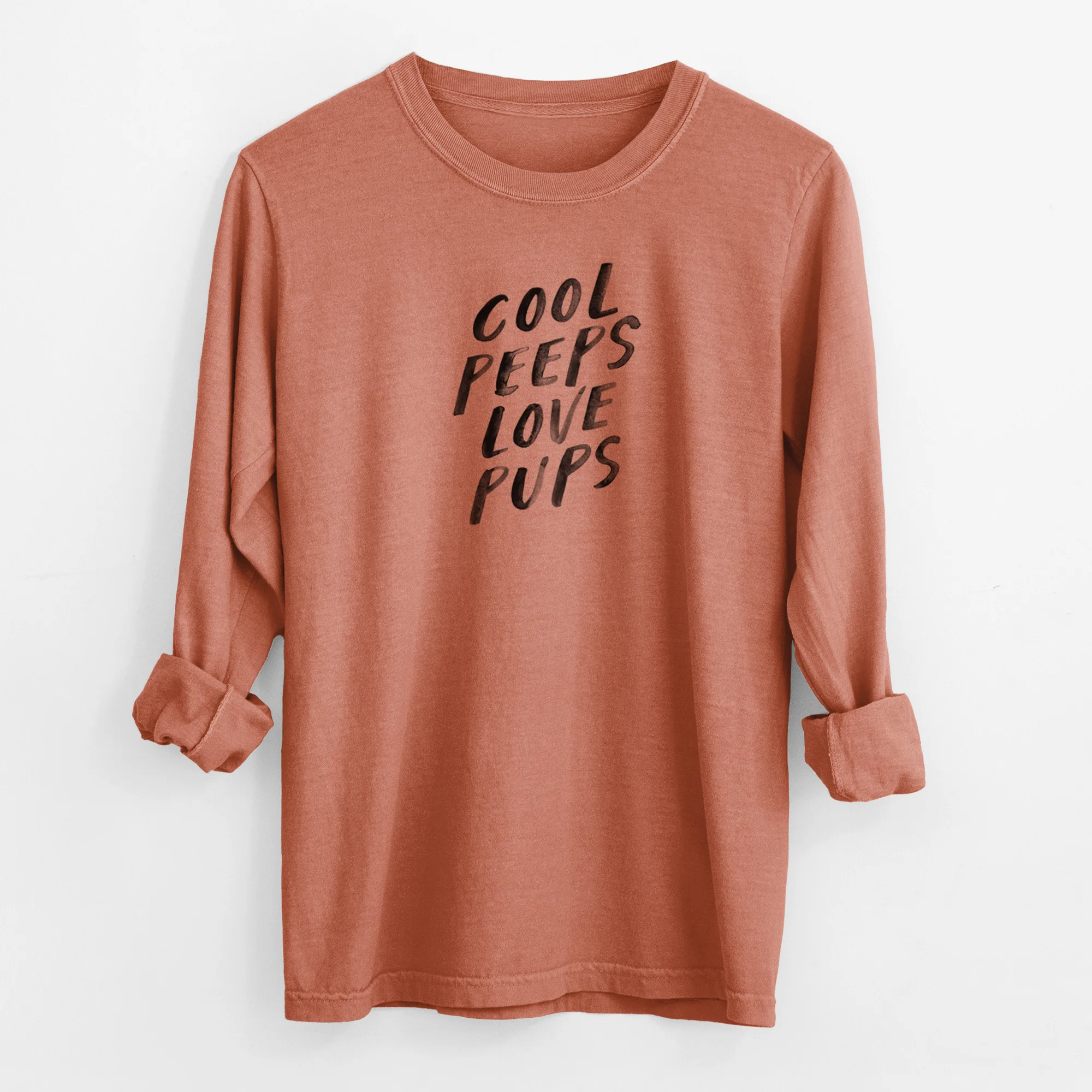 Cool Peeps Love Pups - Men's Heavyweight 100% Cotton Long Sleeve - Image 14