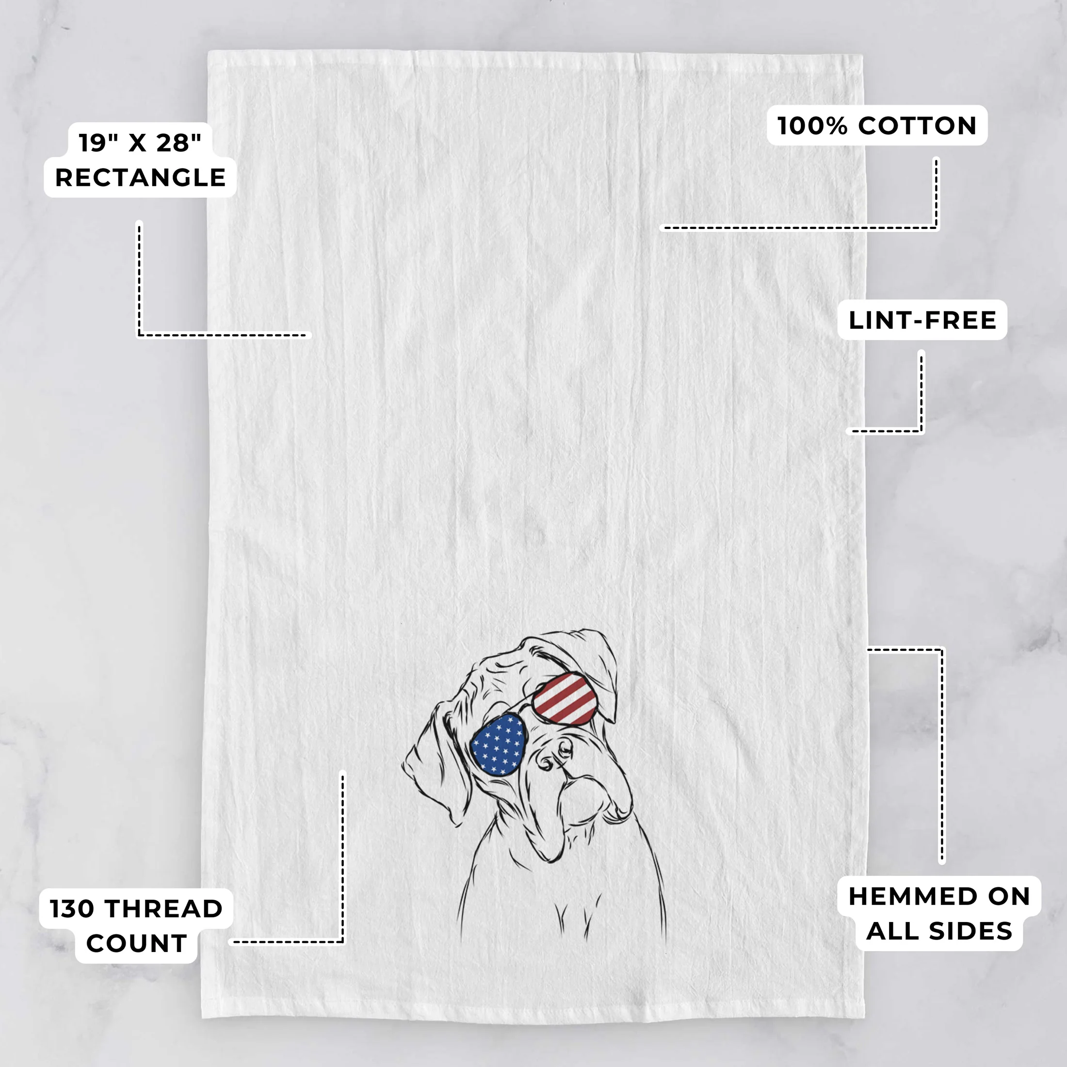 Cooper the Boxer Tea Towel - Image 3