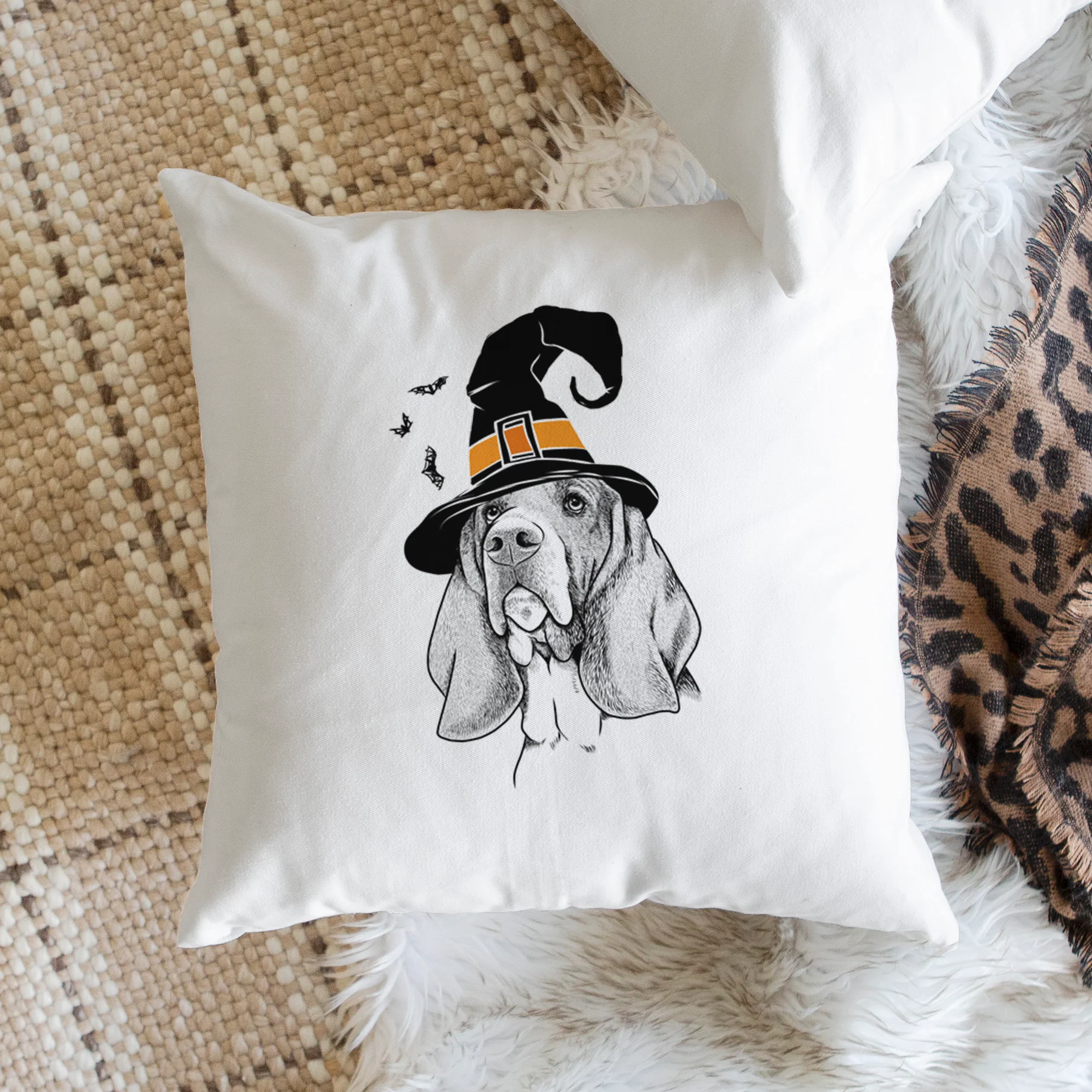Cooper the Basset Hound - Throw Pillow Cover - Image 2