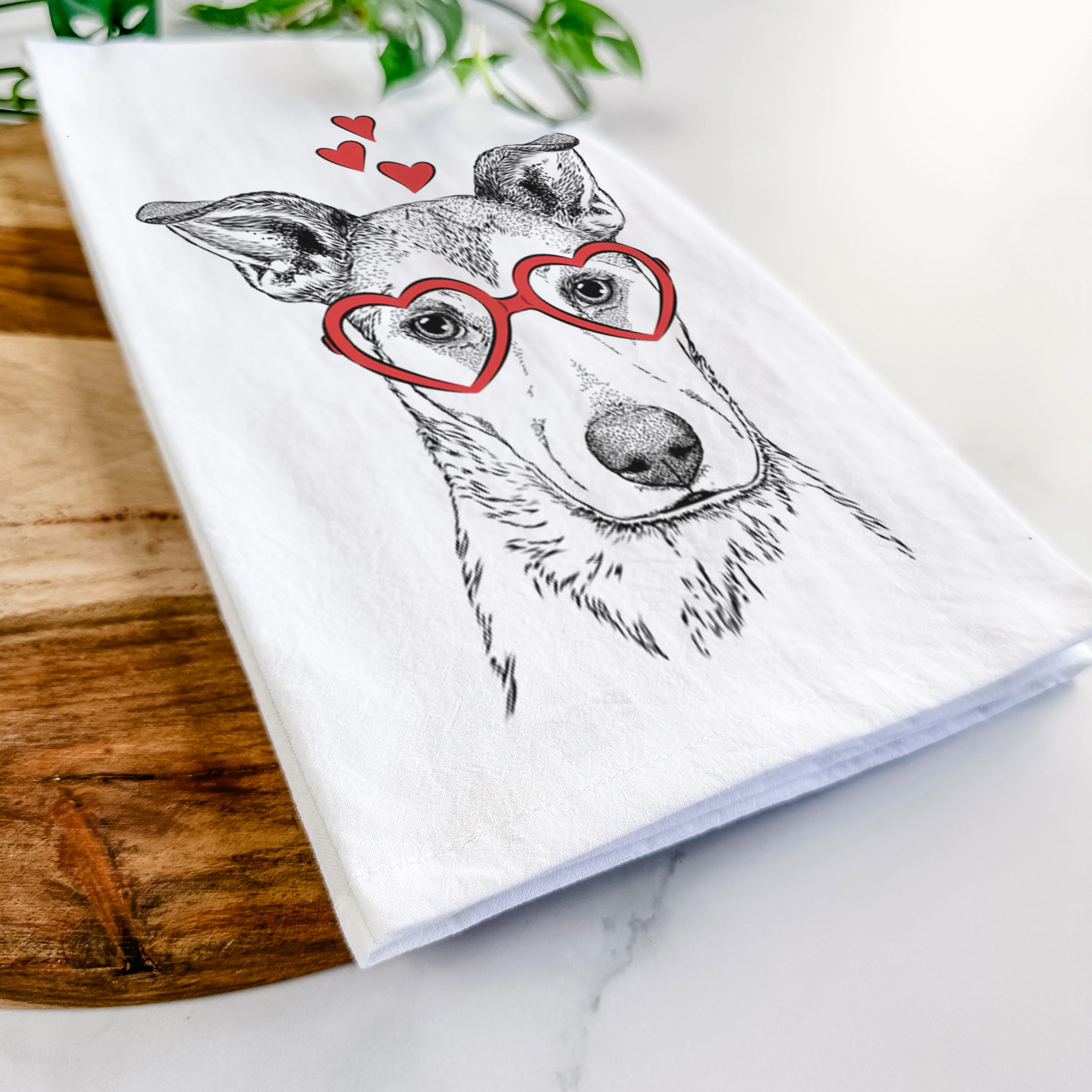 Coral the Mixed Breed Tea Towel - Image 7