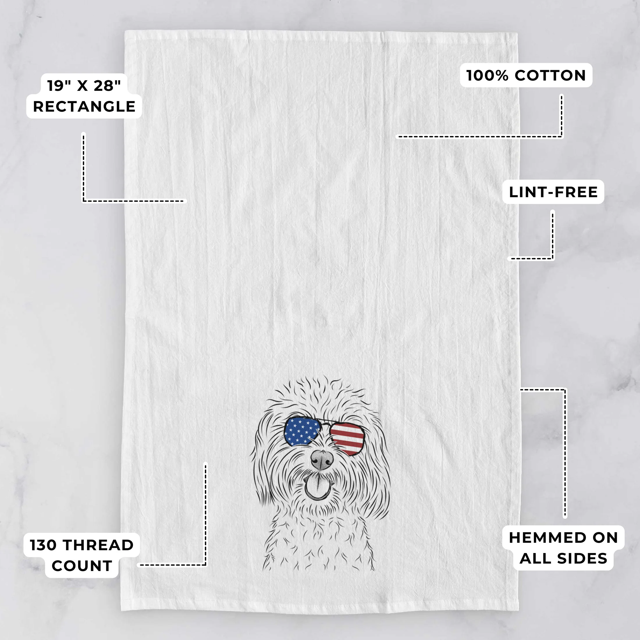 Cuddles the Coton de Tulear Tea Towel - Image 2