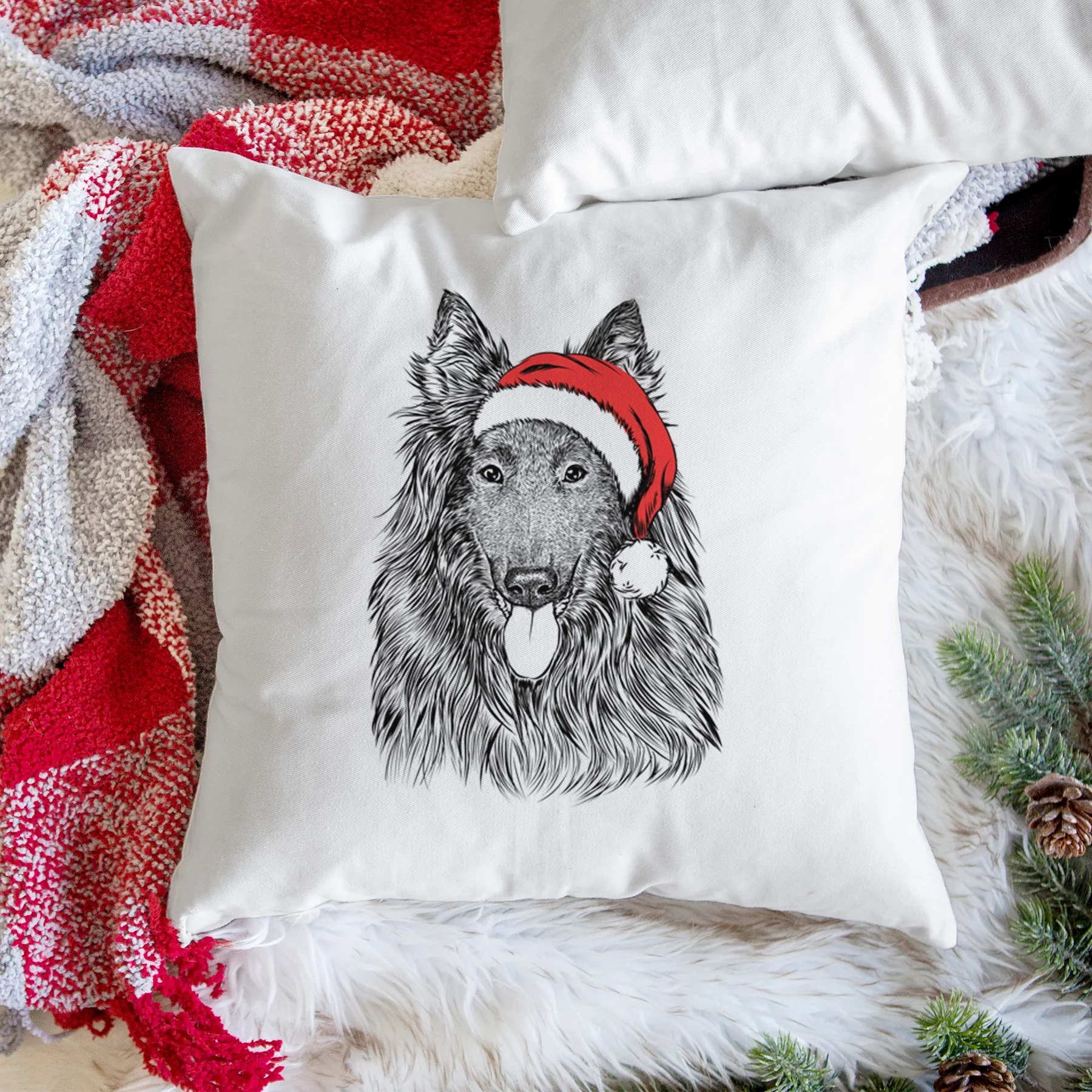 Daan the Belgian Shepherd - Throw Pillow Cover - Image 3