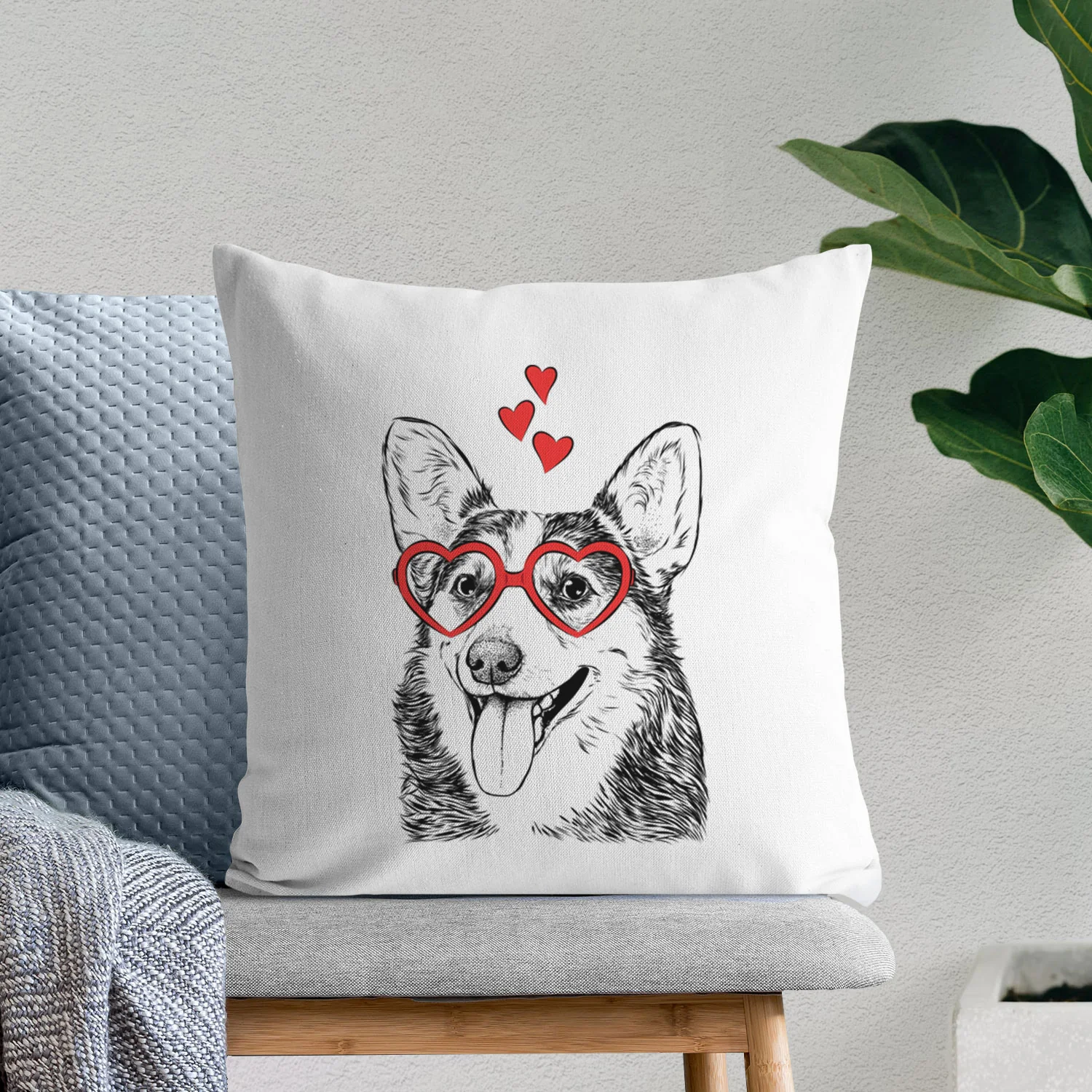 Darma the Corgi - Throw Pillow Cover - Image 7