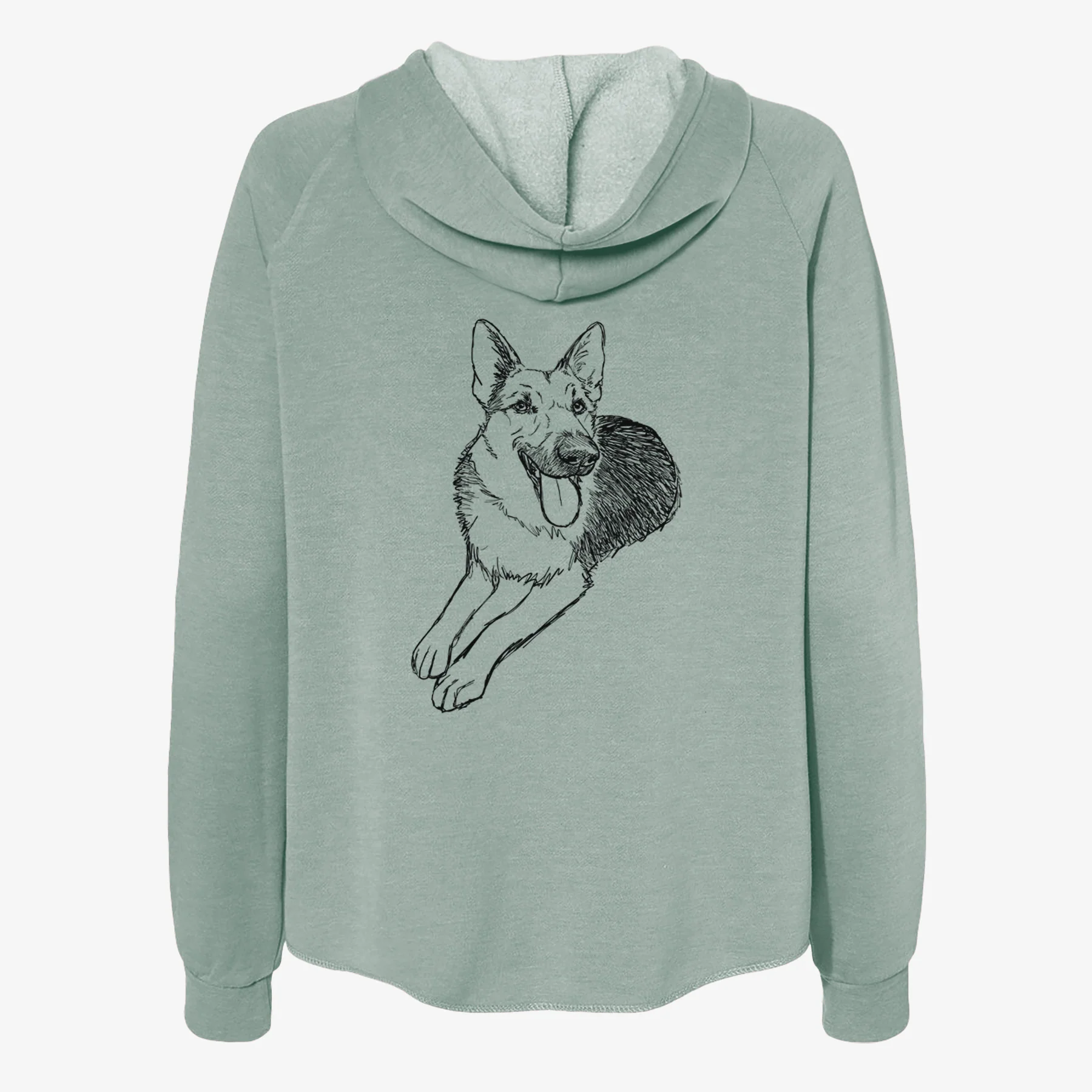 Doodled Ace the German Shepherd - Women's Cali Wave Zip-Up Sweatshirt - Image 4