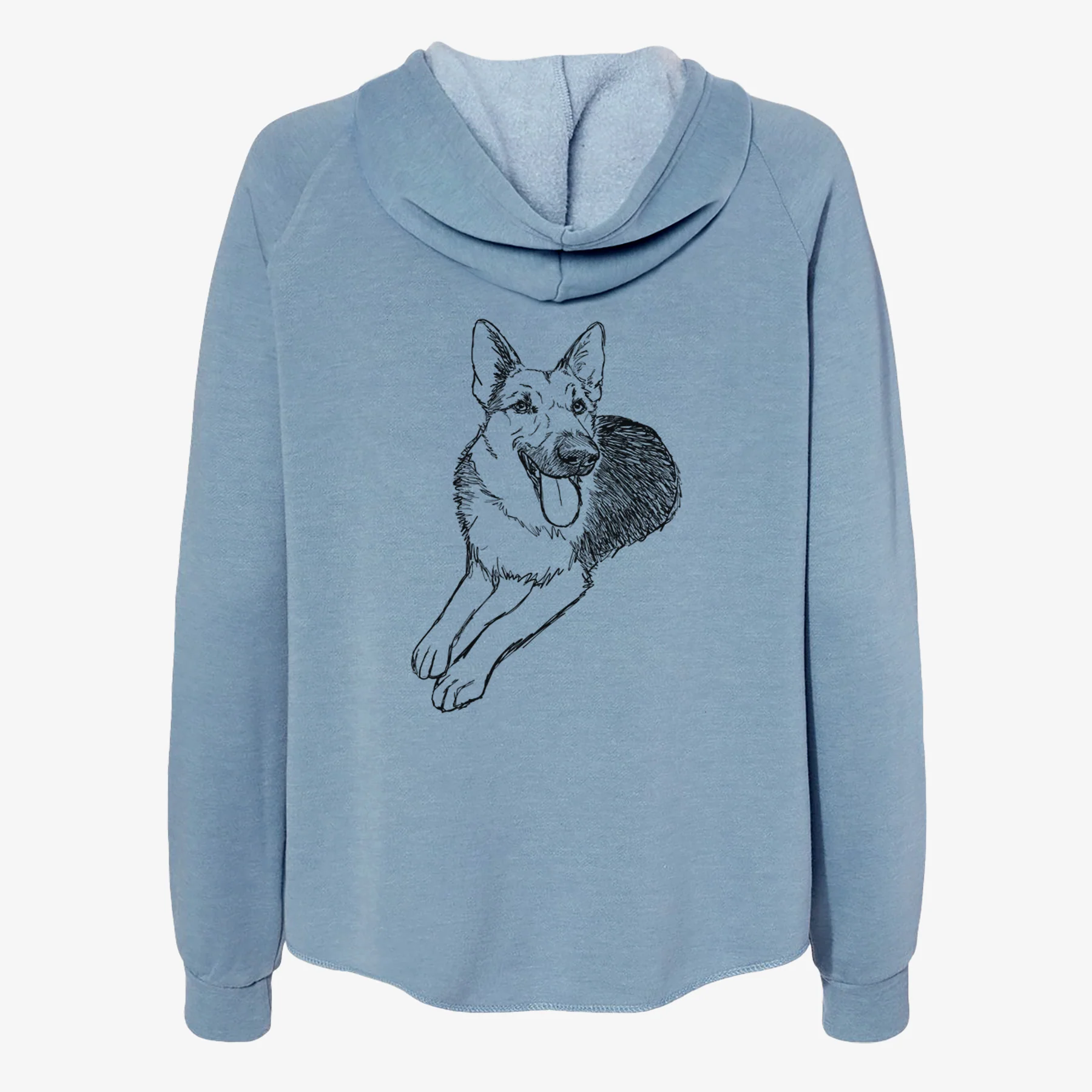 Doodled Ace the German Shepherd - Women's Cali Wave Zip-Up Sweatshirt - Image 6