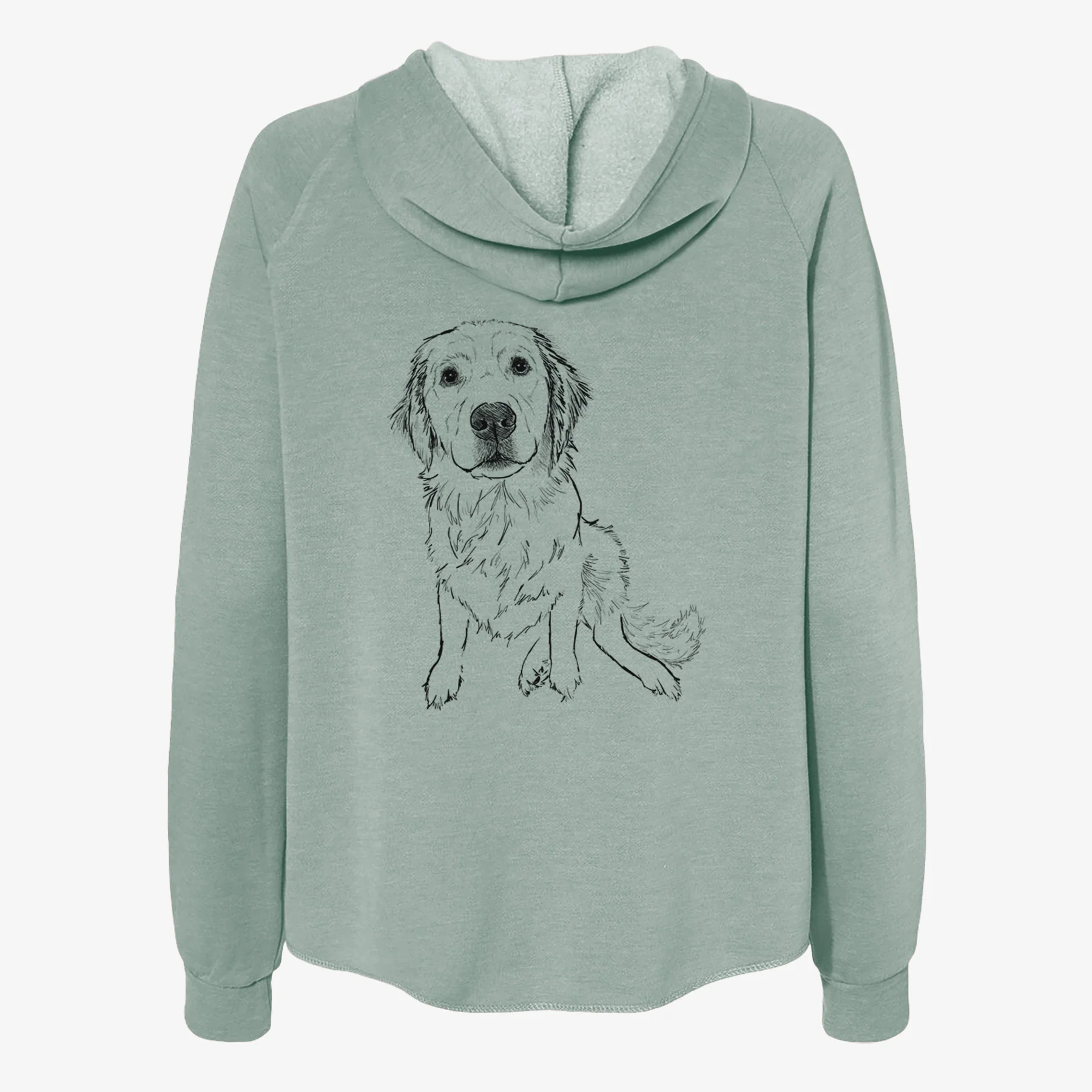 Doodled Autumn the Golden Retriever Puppy - Women's Cali Wave Zip-Up Sweatshirt - Image 4