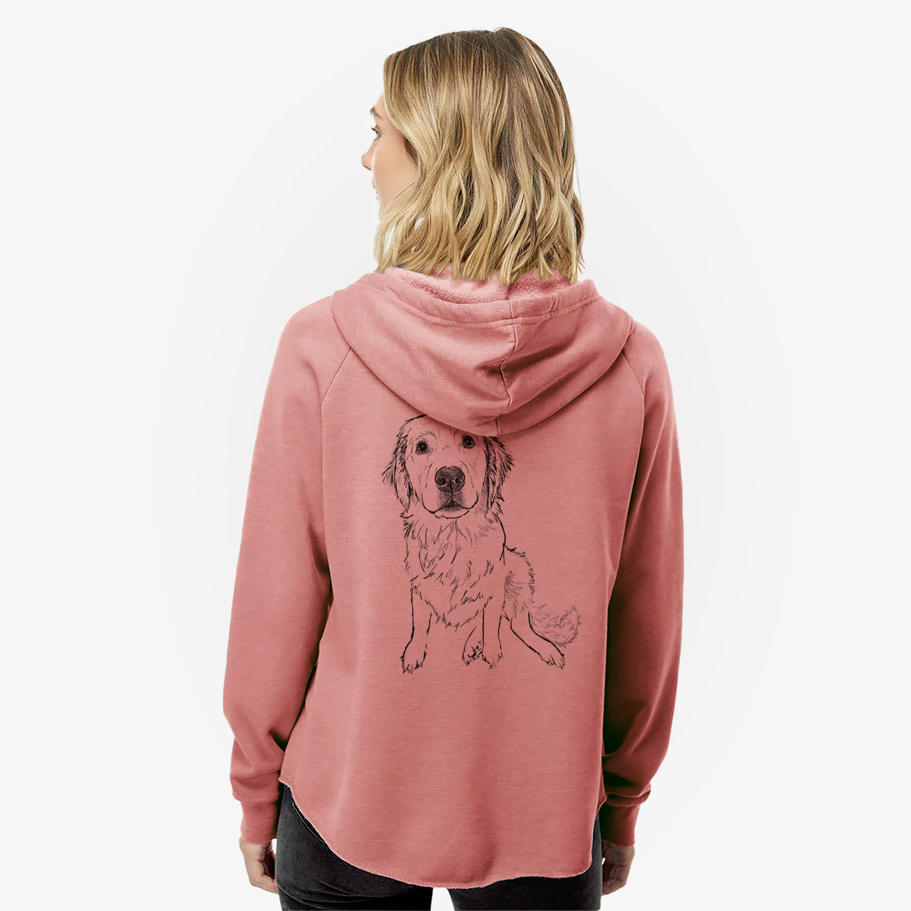 Doodled Autumn the Golden Retriever Puppy - Women's Cali Wave Zip-Up Sweatshirt - Image 5