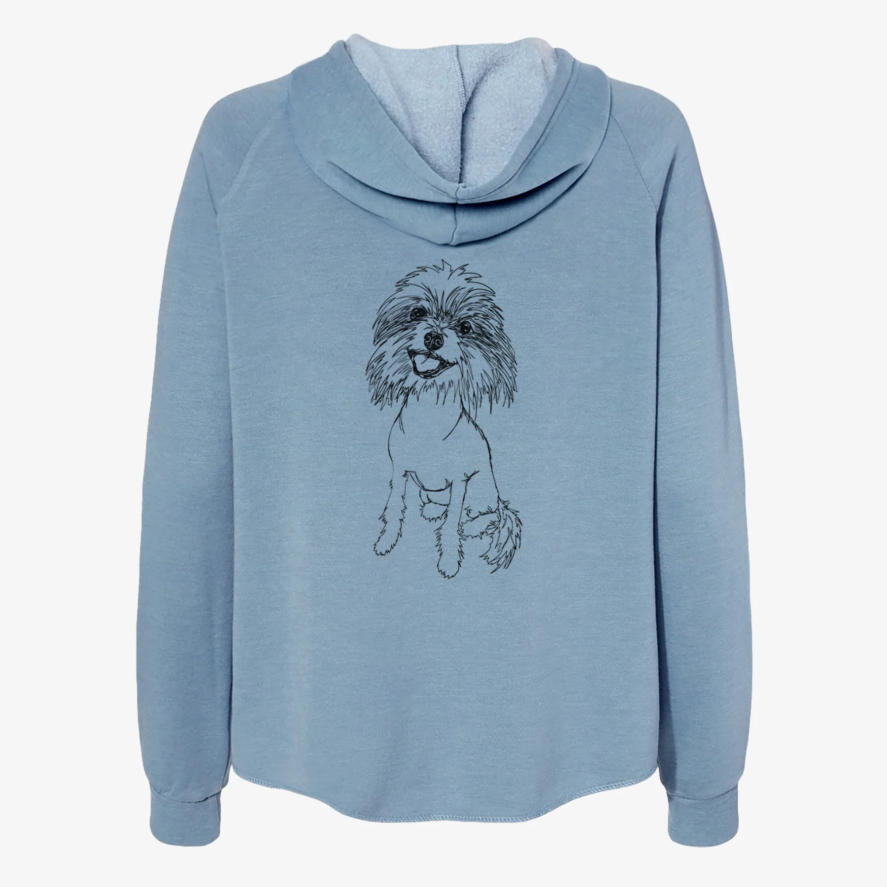 Doodled Ava the Chinese Crested - Women's Cali Wave Zip-Up Sweatshirt - Image 6