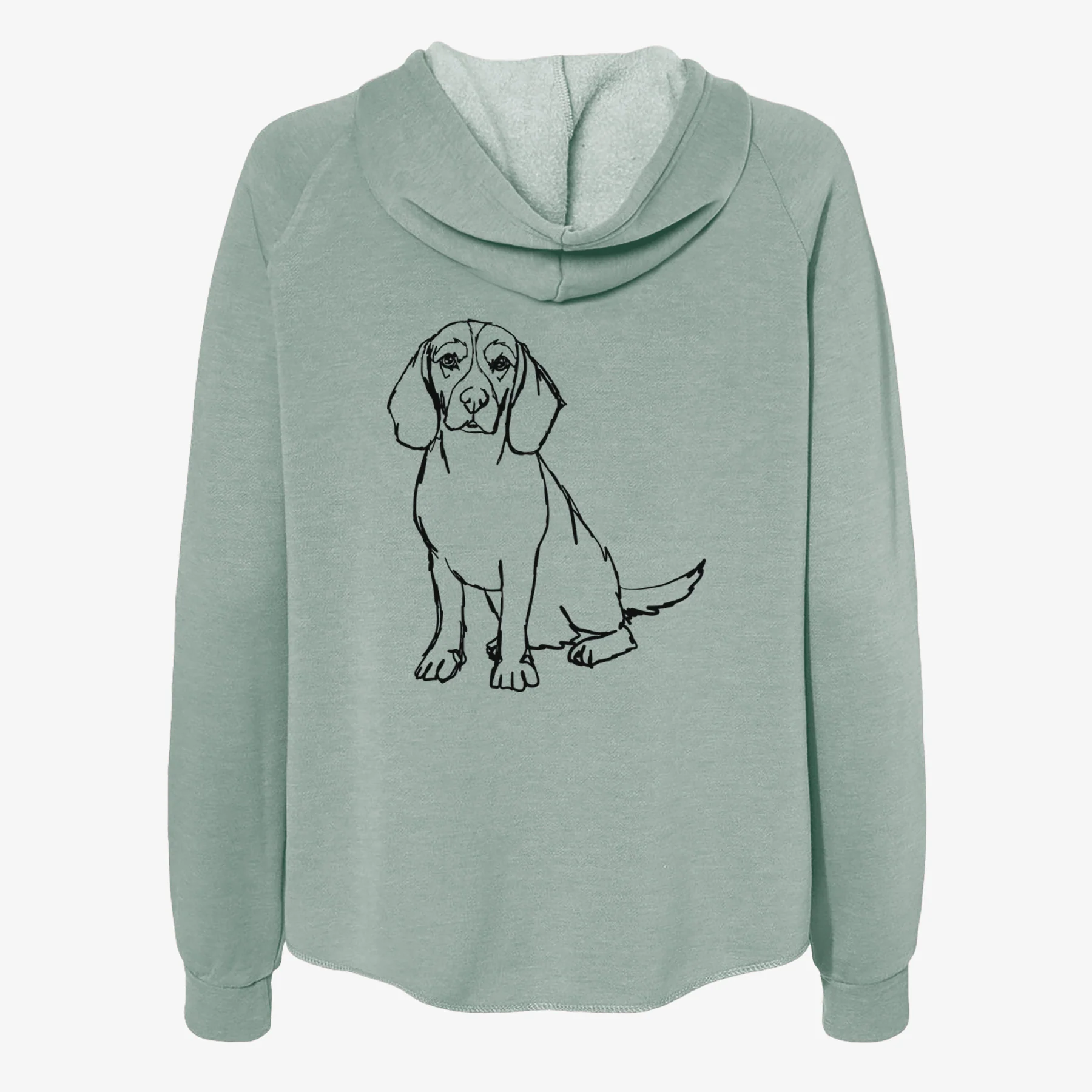Doodled Beagle - Women's Cali Wave Zip-Up Sweatshirt - Image 4