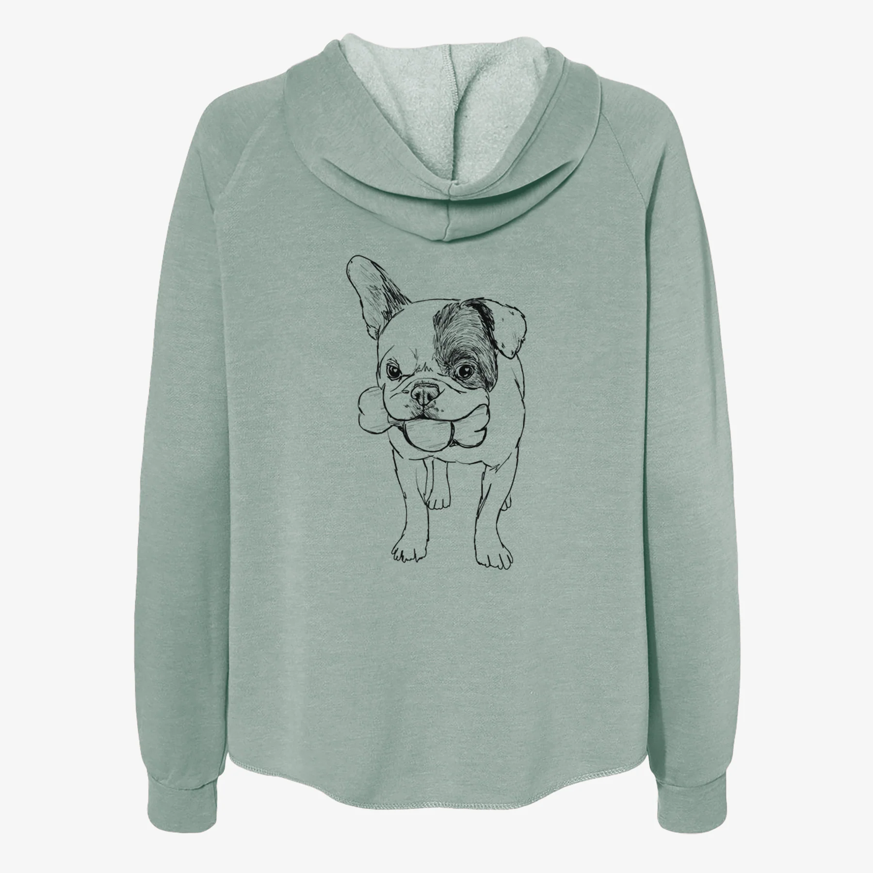 Doodled Beau the French Bulldog - Women's Cali Wave Zip-Up Sweatshirt - Image 4