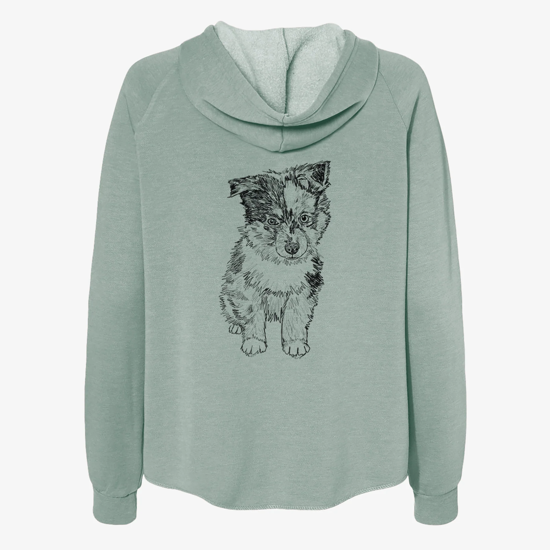 Doodled Bernie the Mini Aussie - Women's Cali Wave Zip-Up Sweatshirt - Image 4
