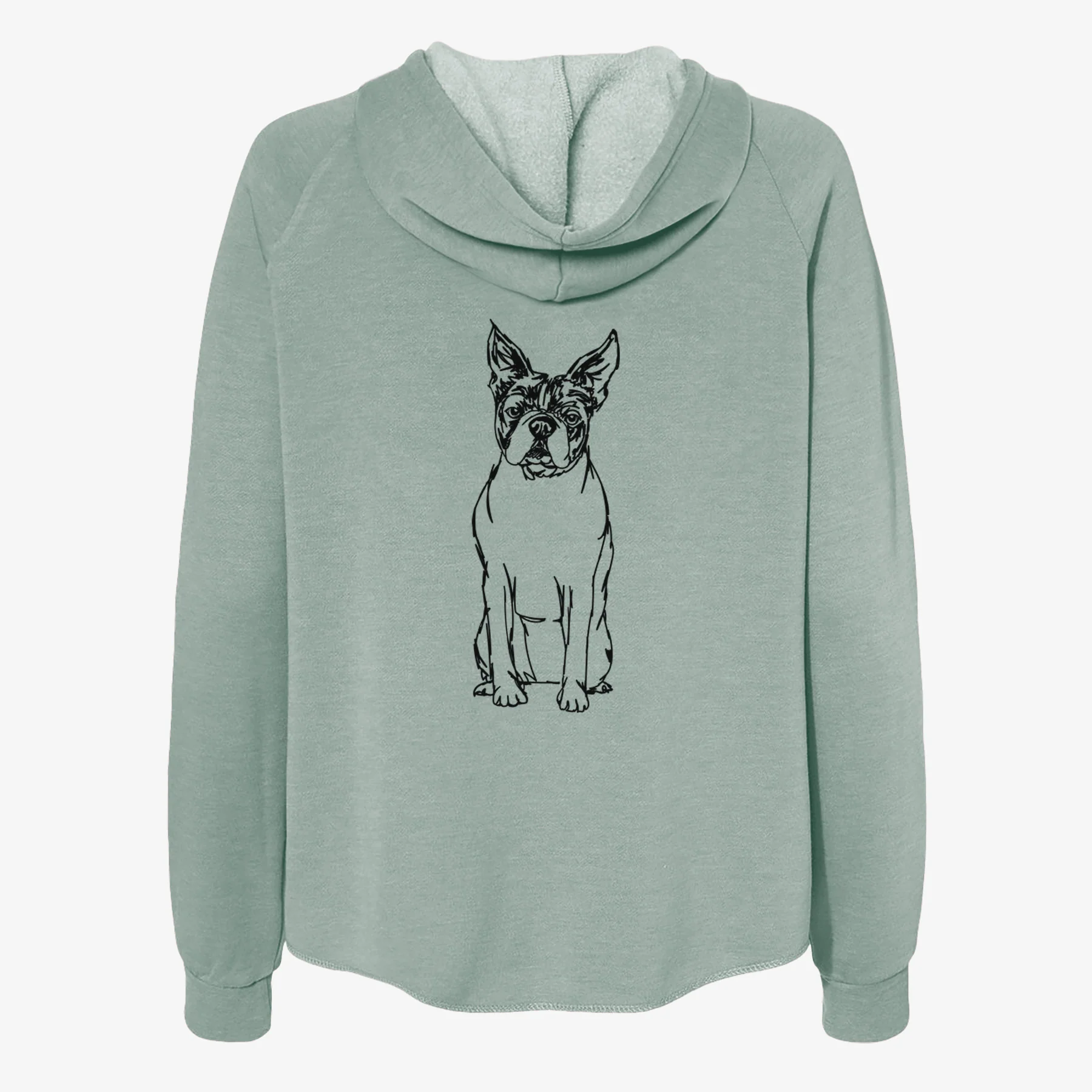 Doodled Boston Terrier - Women's Cali Wave Zip-Up Sweatshirt - Image 4