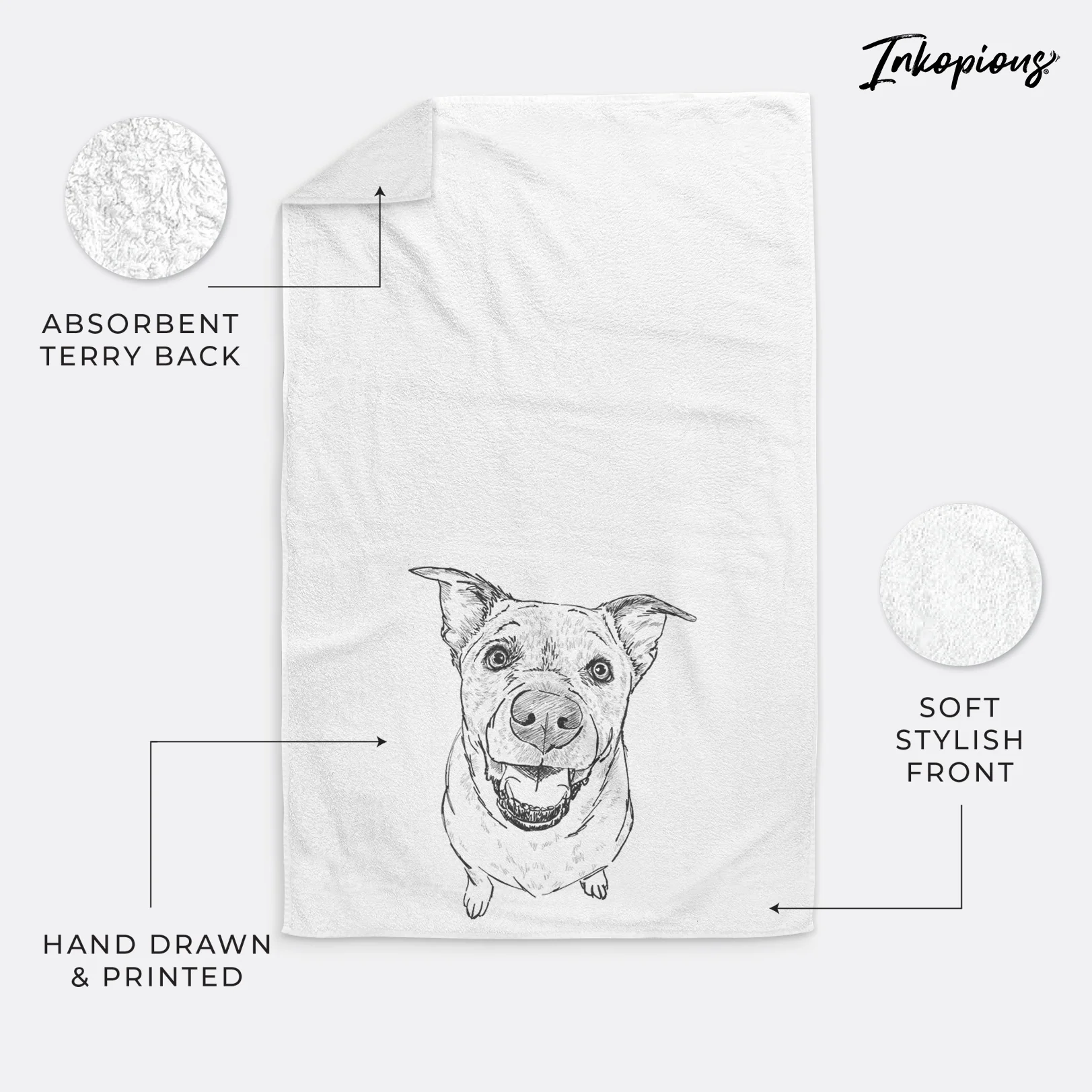 Doodled Boulder the Boxer/Heeler/Corgi Decorative Hand Towel - Image 6