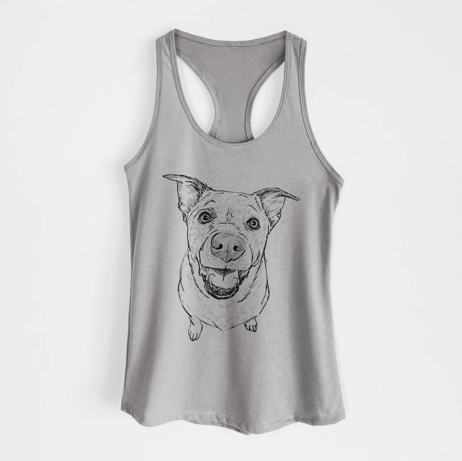 Doodled Boulder the Boxer/Heeler/Corgi - Women's Racerback Tanktop - Image 4