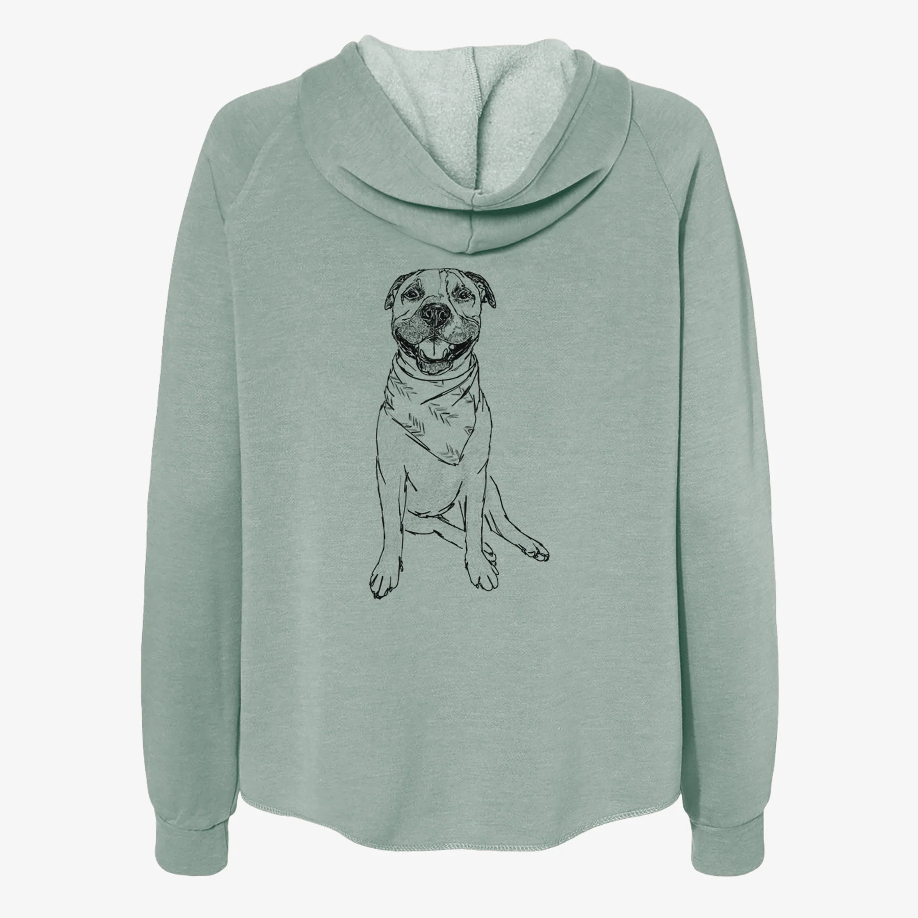 Doodled Buddy the American Staffordshire Terrier - Women's Cali Wave Zip-Up Sweatshirt - Image 4