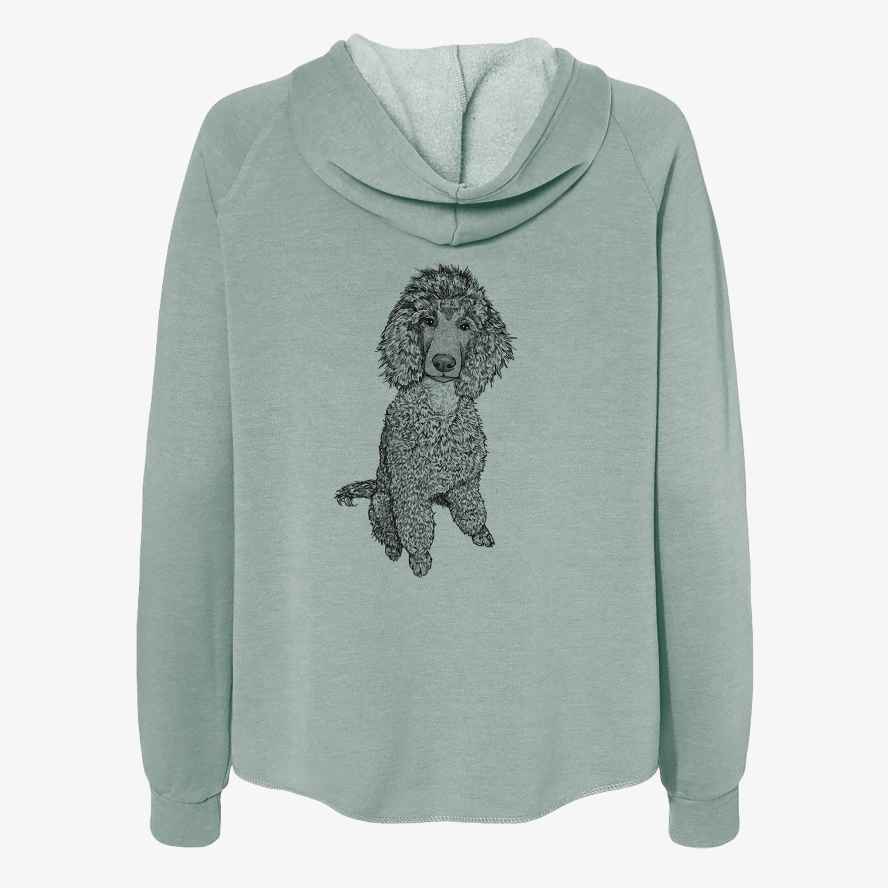 Doodled Casey the Standard Poodle - Women's Cali Wave Zip-Up Sweatshirt - Image 4