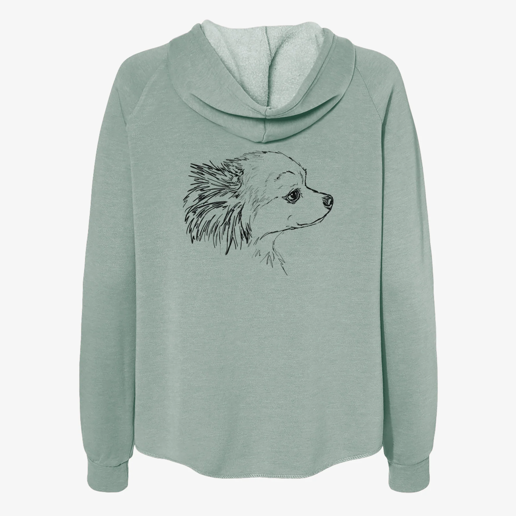Doodled Charles the Pomchi - Women's Cali Wave Zip-Up Sweatshirt - Image 4