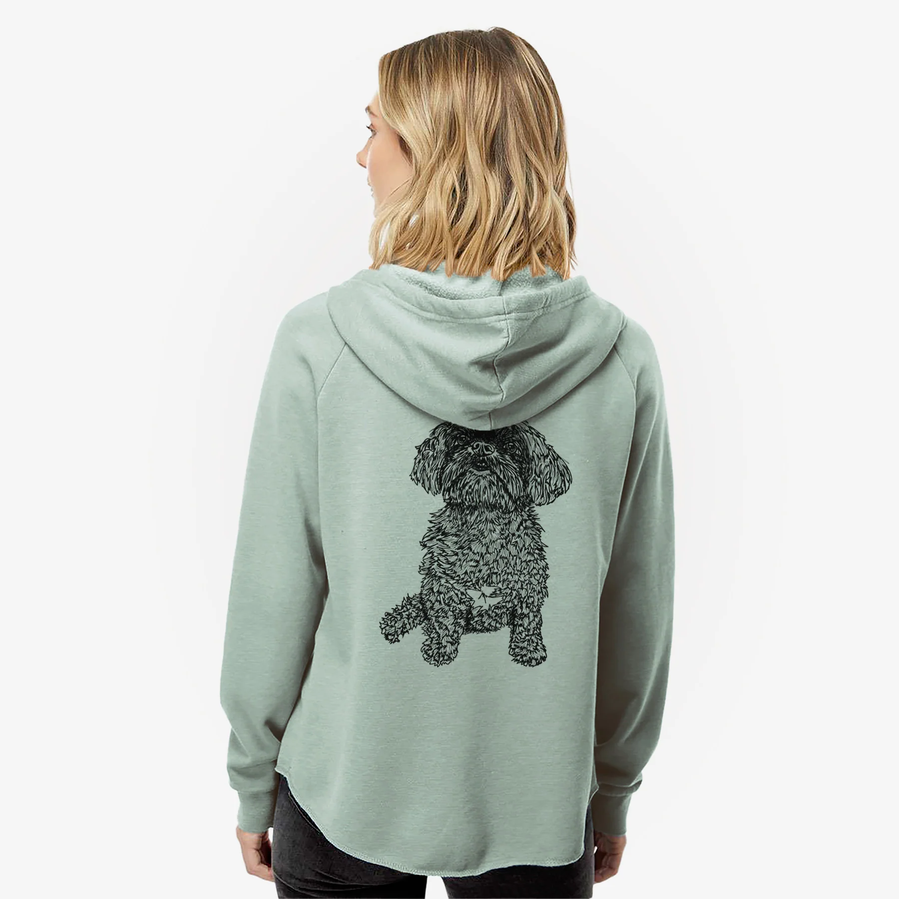 Doodled Chewie the Peekapoo - Women's Cali Wave Zip-Up Sweatshirt - Image 2