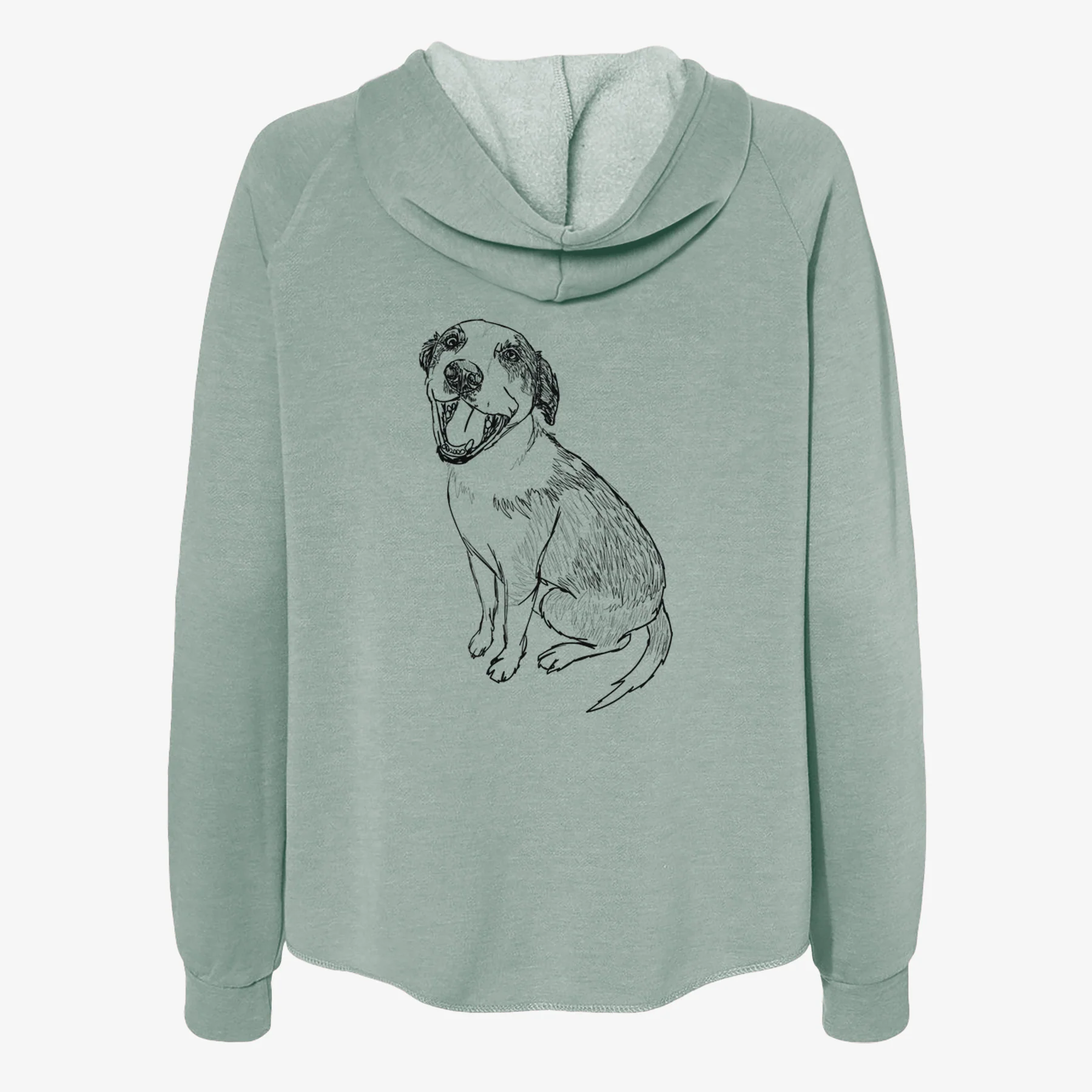 Doodled Clyde the Hound Mix - Women's Cali Wave Zip-Up Sweatshirt - Image 4
