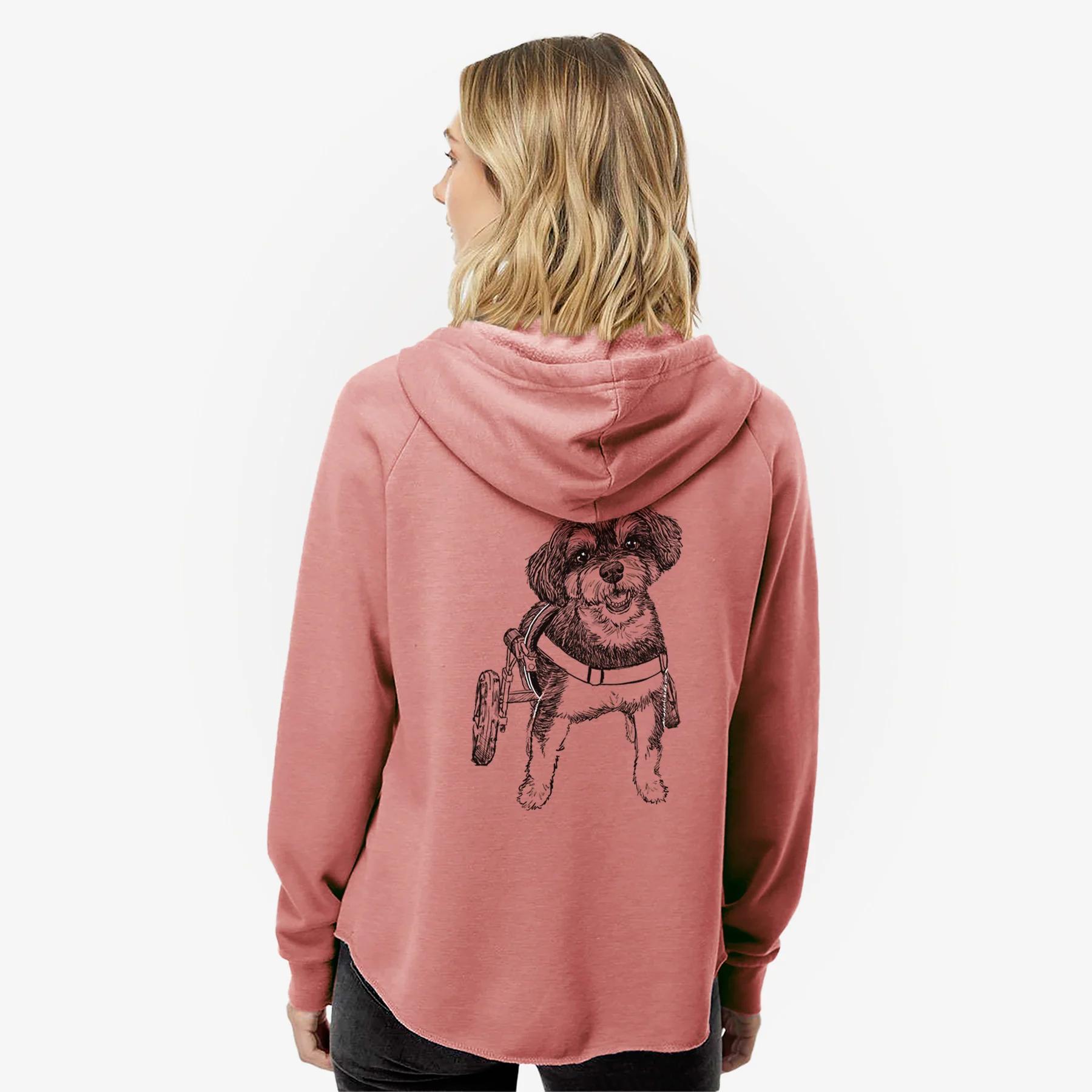 Doodled Cobb the Havapoo - Women's Cali Wave Zip-Up Sweatshirt - Image 5
