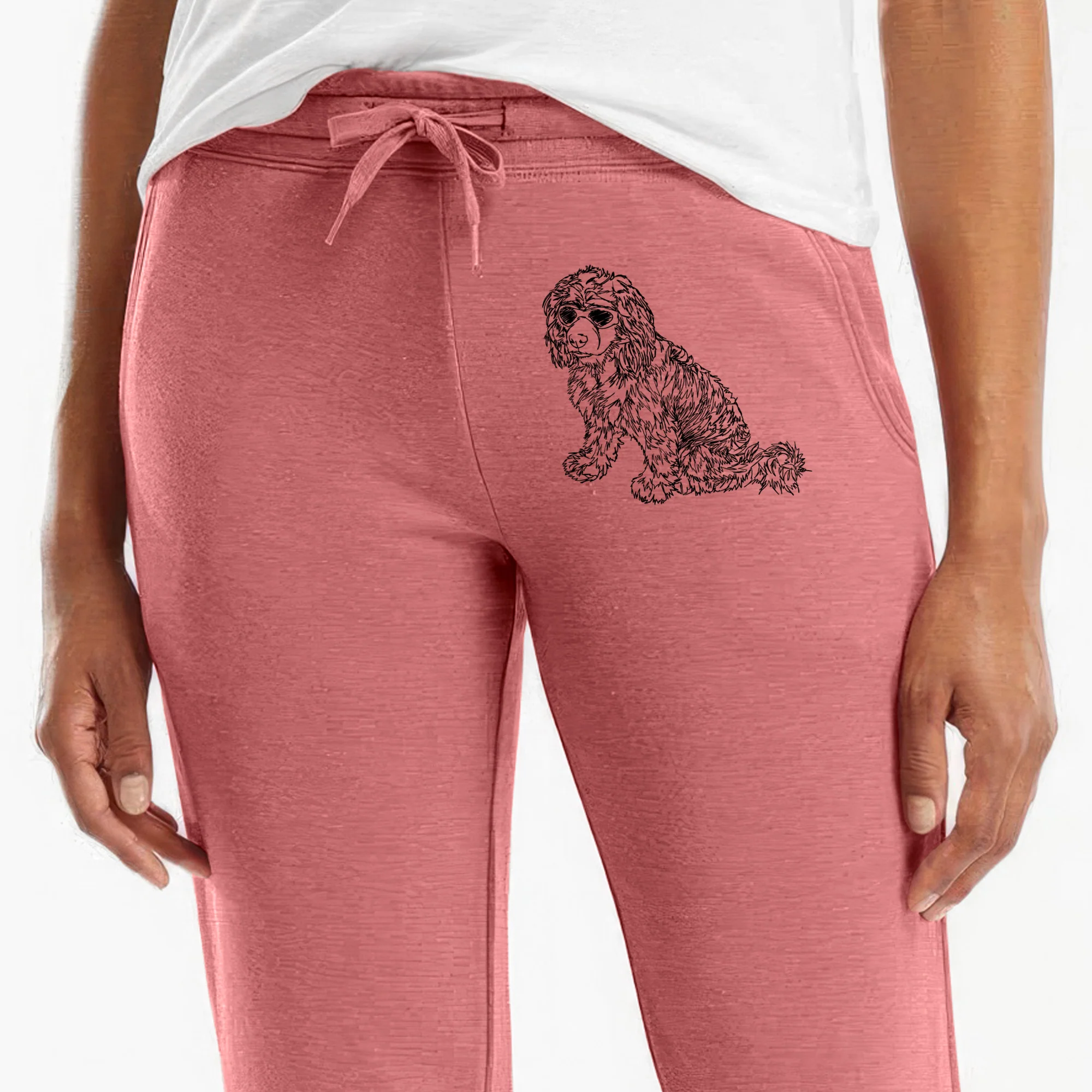 Doodled Coco the Cocker Spaniel - Women's Cali Wave Joggers - Image 6