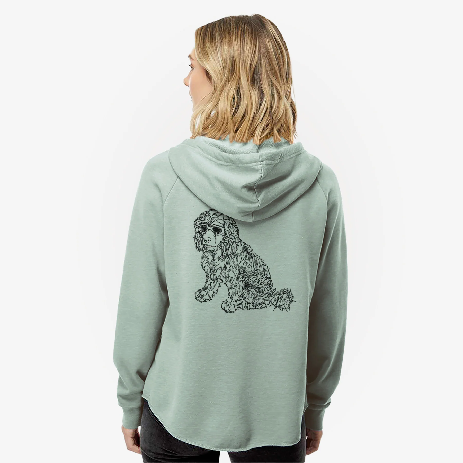 Doodled Coco the Cocker Spaniel - Women's Cali Wave Zip-Up Sweatshirt - Image 2