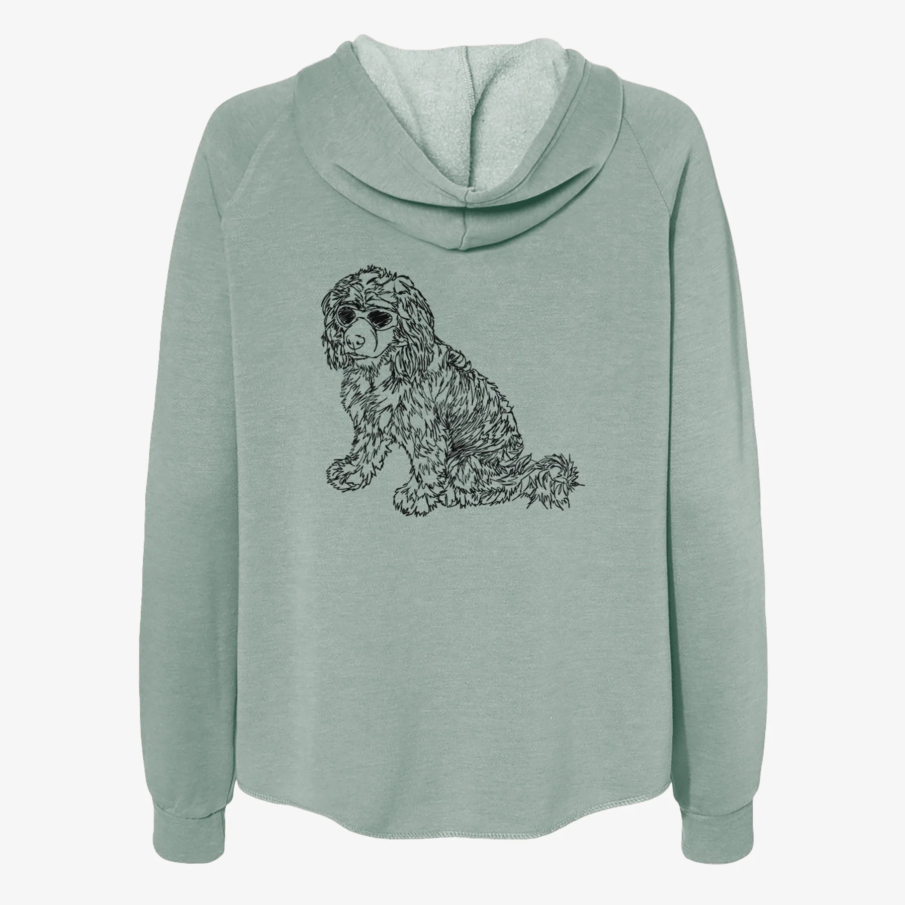Doodled Coco the Cocker Spaniel - Women's Cali Wave Zip-Up Sweatshirt - Image 4