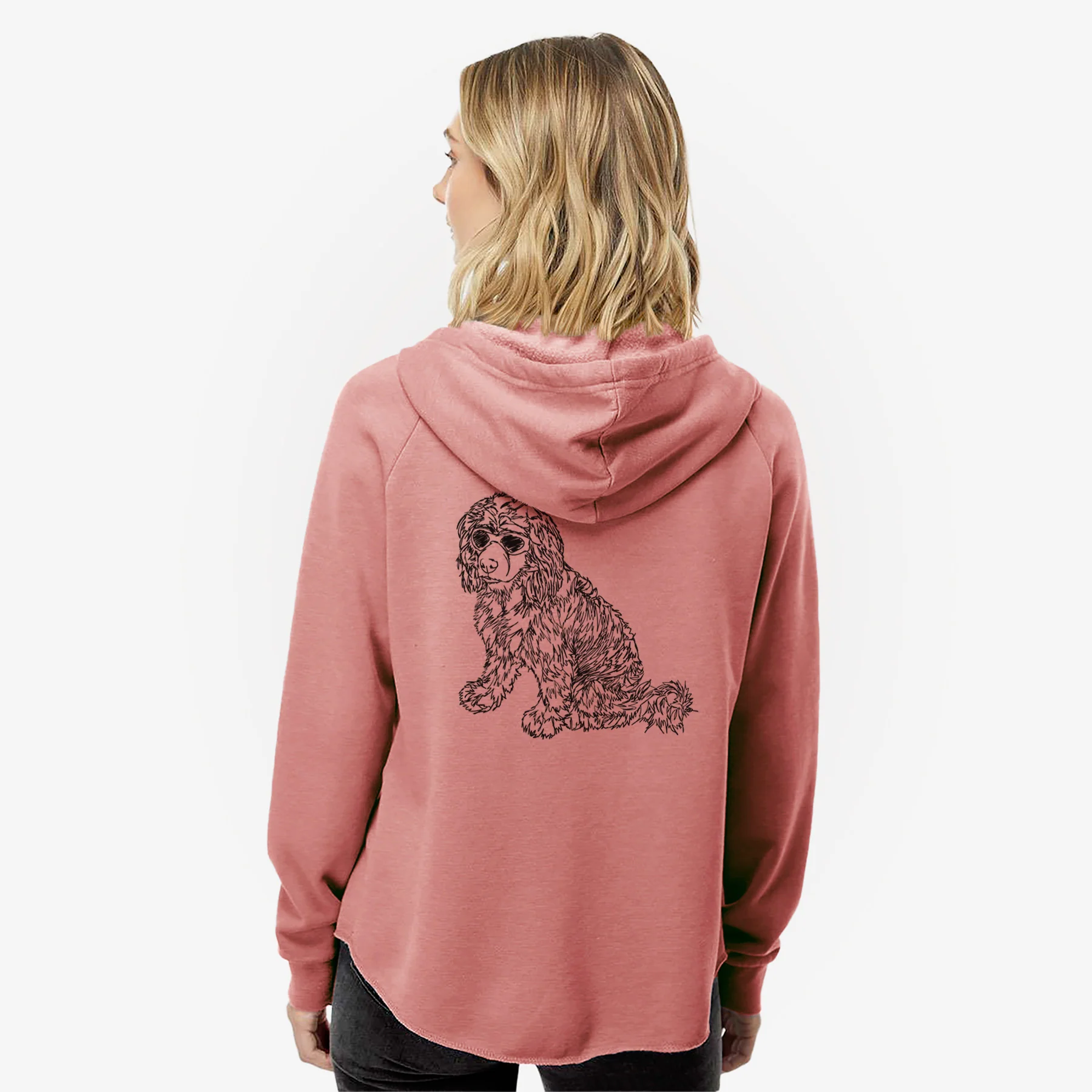 Doodled Coco the Cocker Spaniel - Women's Cali Wave Zip-Up Sweatshirt - Image 5
