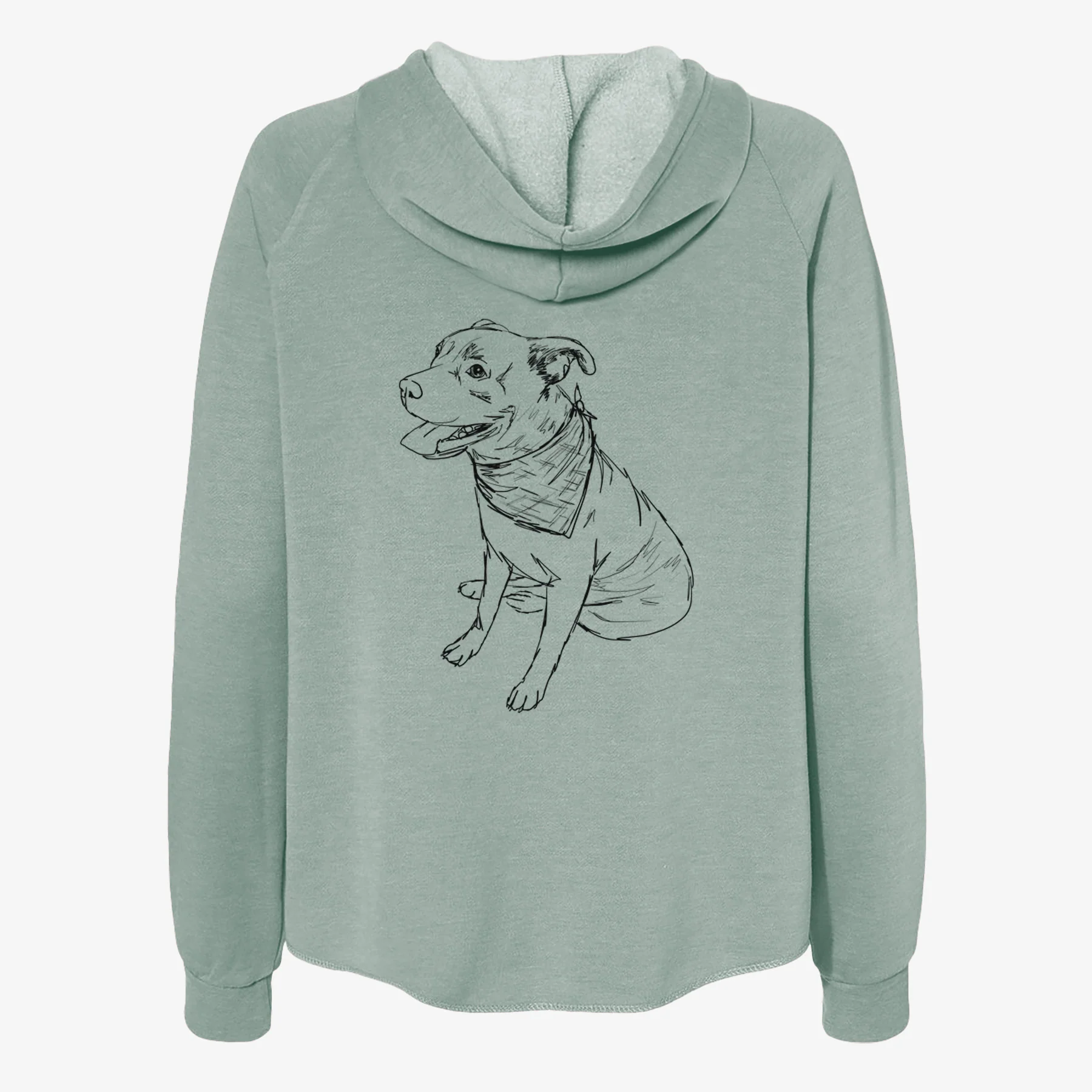 Doodled Comet the Pitbull Mix - Women's Cali Wave Zip-Up Sweatshirt - Image 4