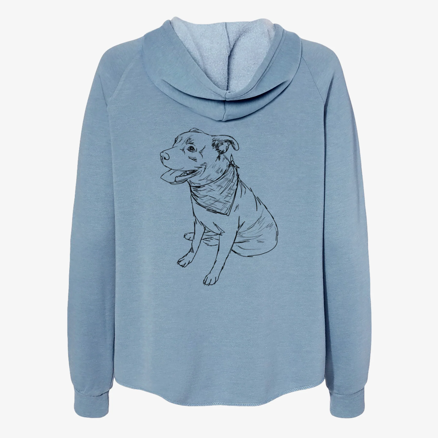 Doodled Comet the Pitbull Mix - Women's Cali Wave Zip-Up Sweatshirt - Image 6