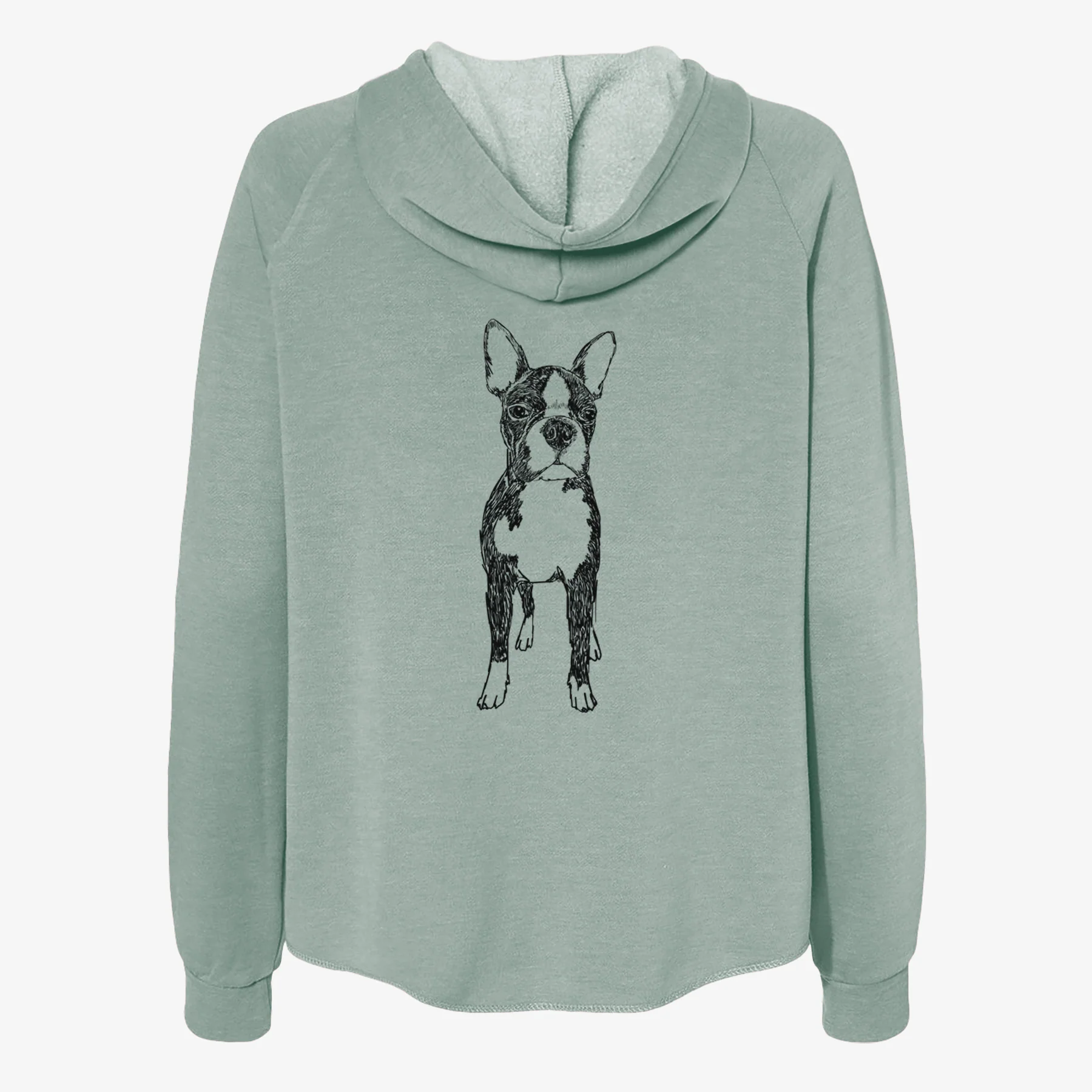 Doodled Cooper the Boston Terrier - Women's Cali Wave Zip-Up Sweatshirt - Image 4