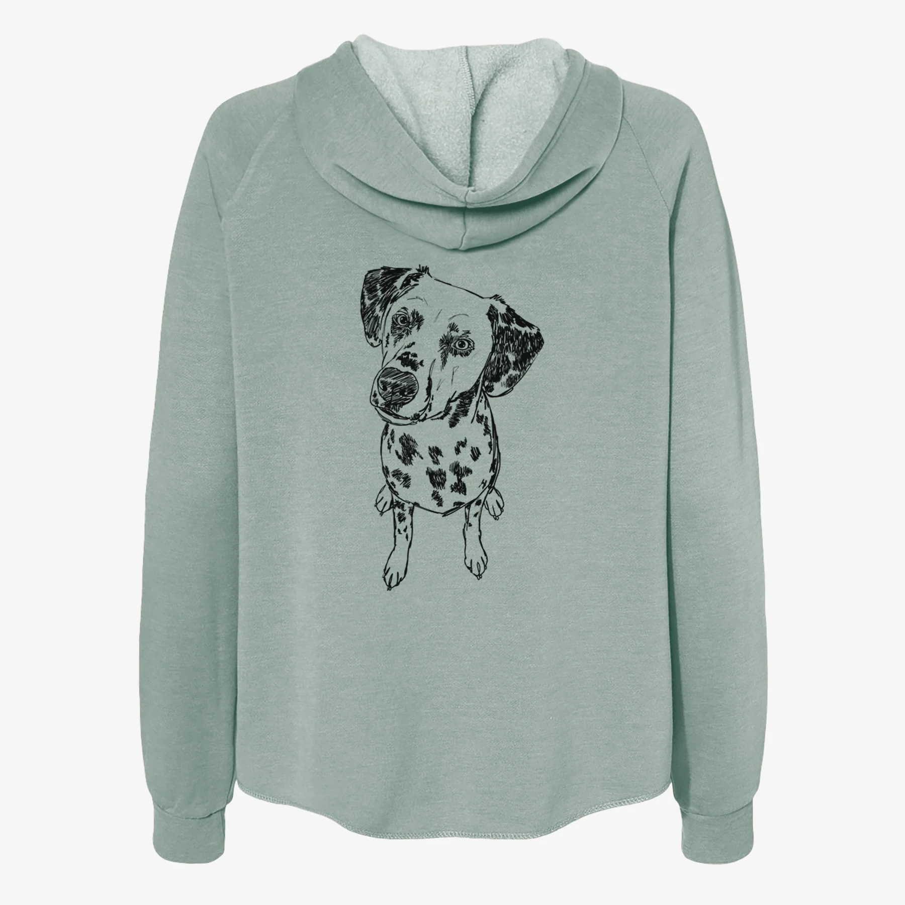 Doodled Daisy Mae the Dalmatian - Women's Cali Wave Zip-Up Sweatshirt - Image 4
