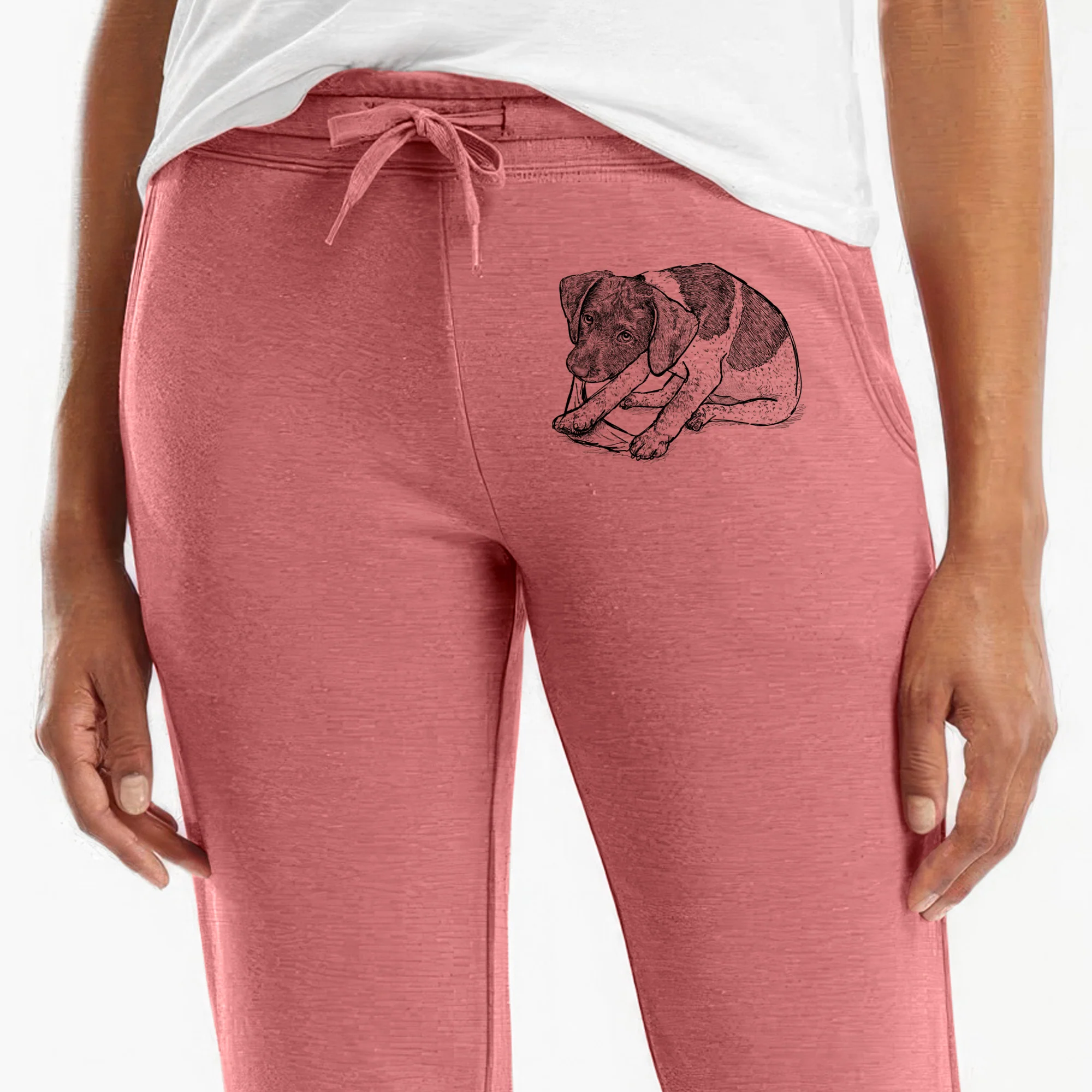 Doodled Dawson the German Shorthaired Pointer - Women's Cali Wave Joggers - Image 6