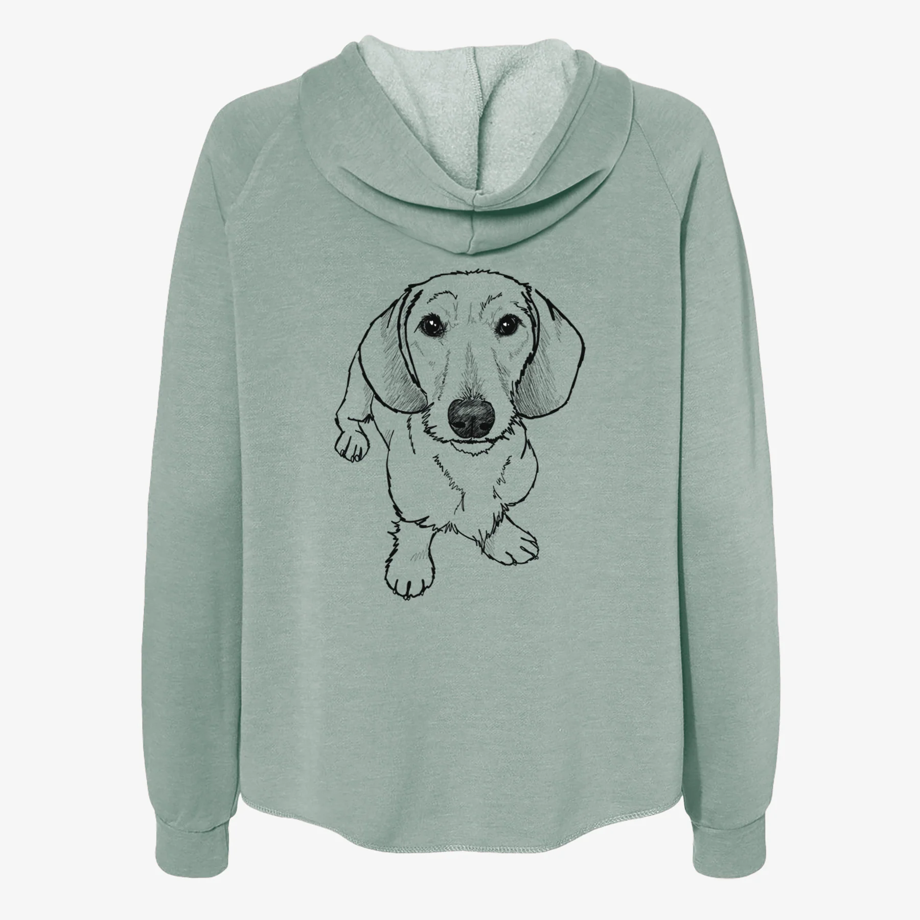 Doodled Dillon the Dachshund - Women's Cali Wave Zip-Up Sweatshirt - Image 4
