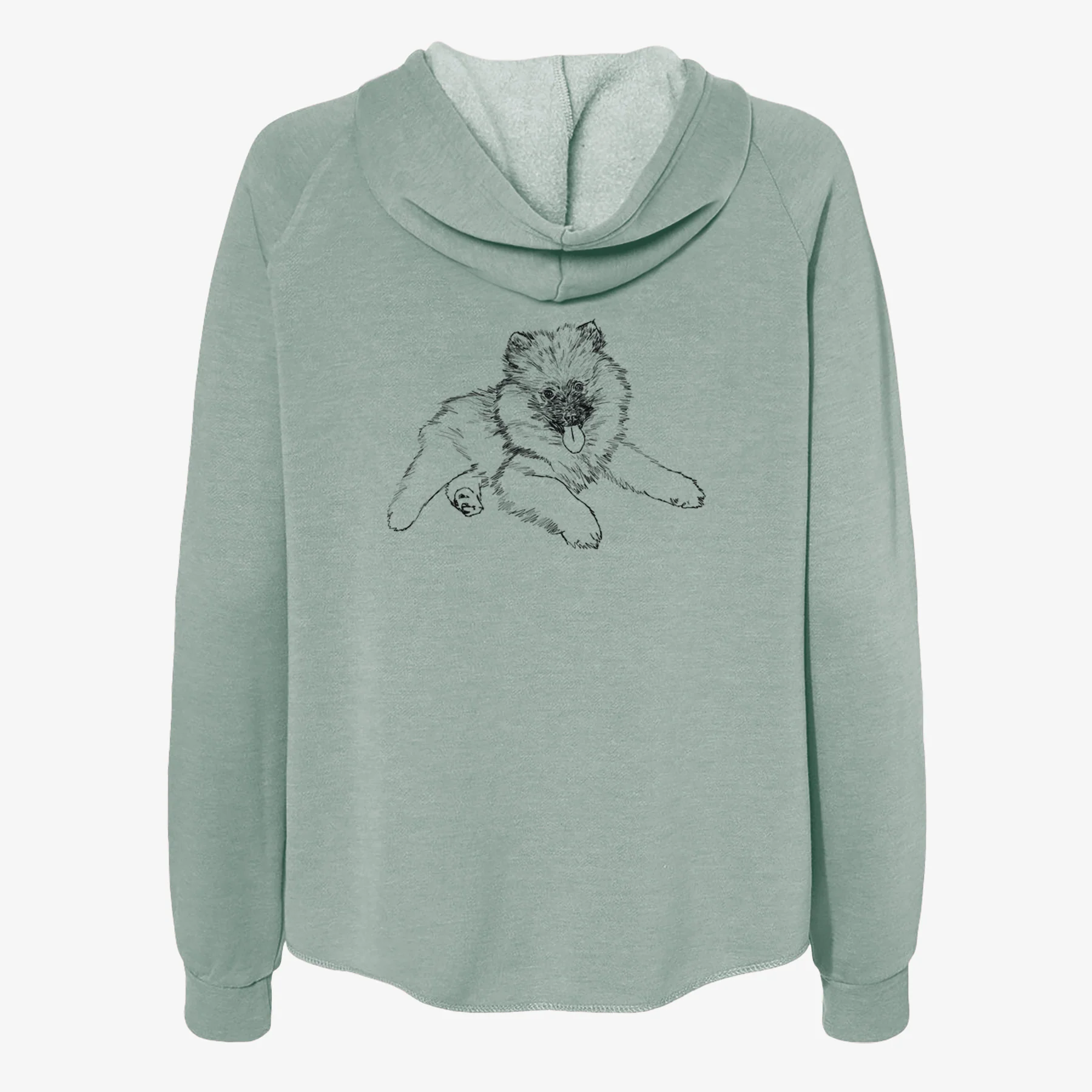 Doodled Double Bubble the Kesshond Puppy - Women's Cali Wave Zip-Up Sweatshirt - Image 4
