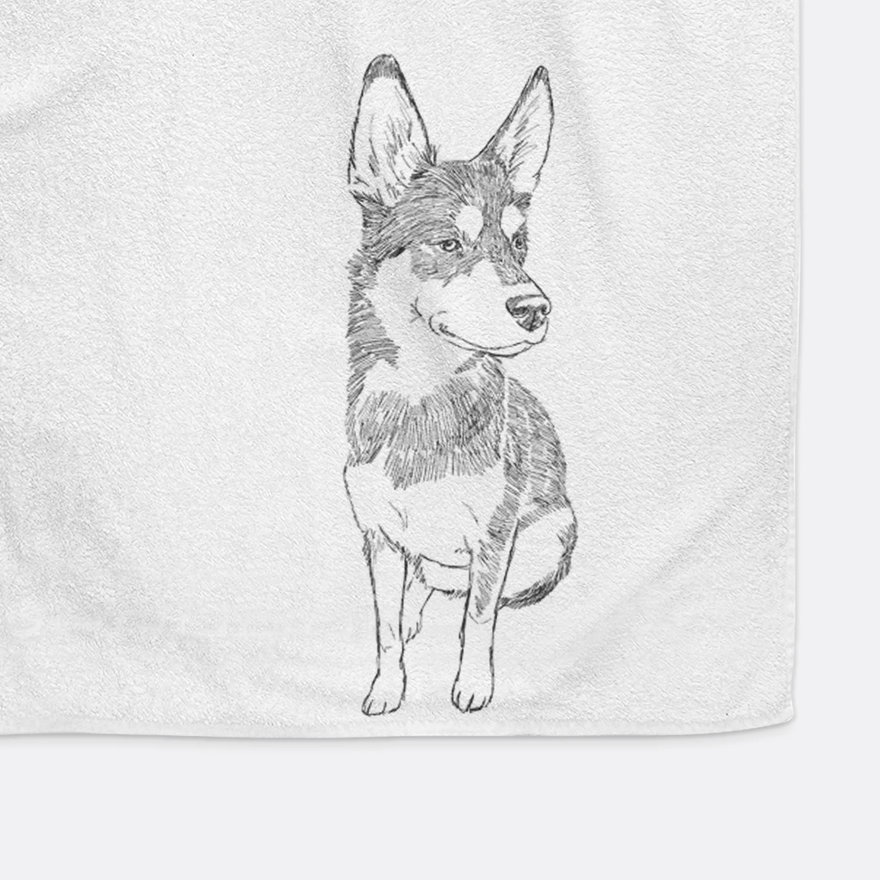 Doodled Ellie the Husky Mix Decorative Hand Towel - Image 5