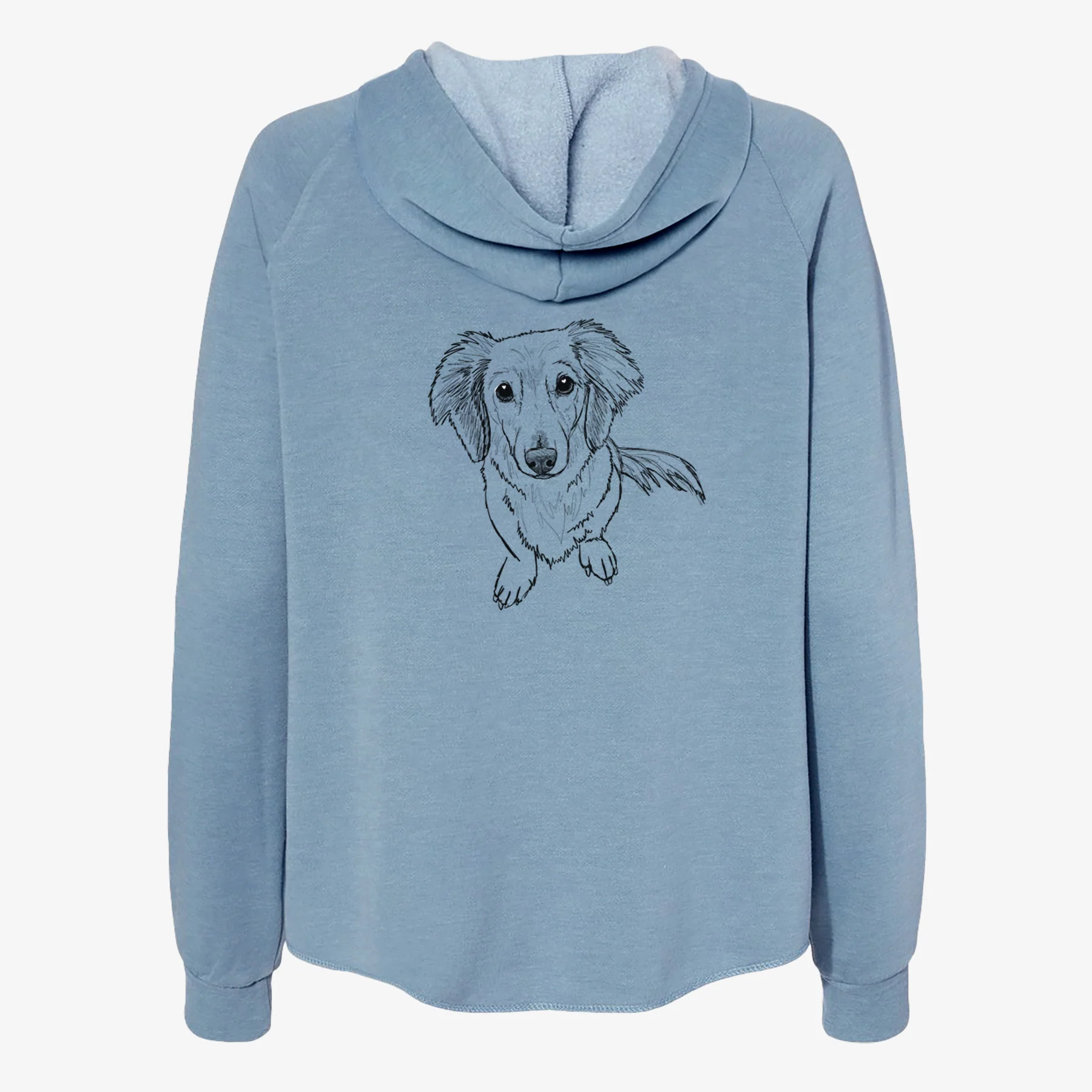 Doodled Enzo the Long Haired Dachshund - Women's Cali Wave Zip-Up Sweatshirt - Image 6