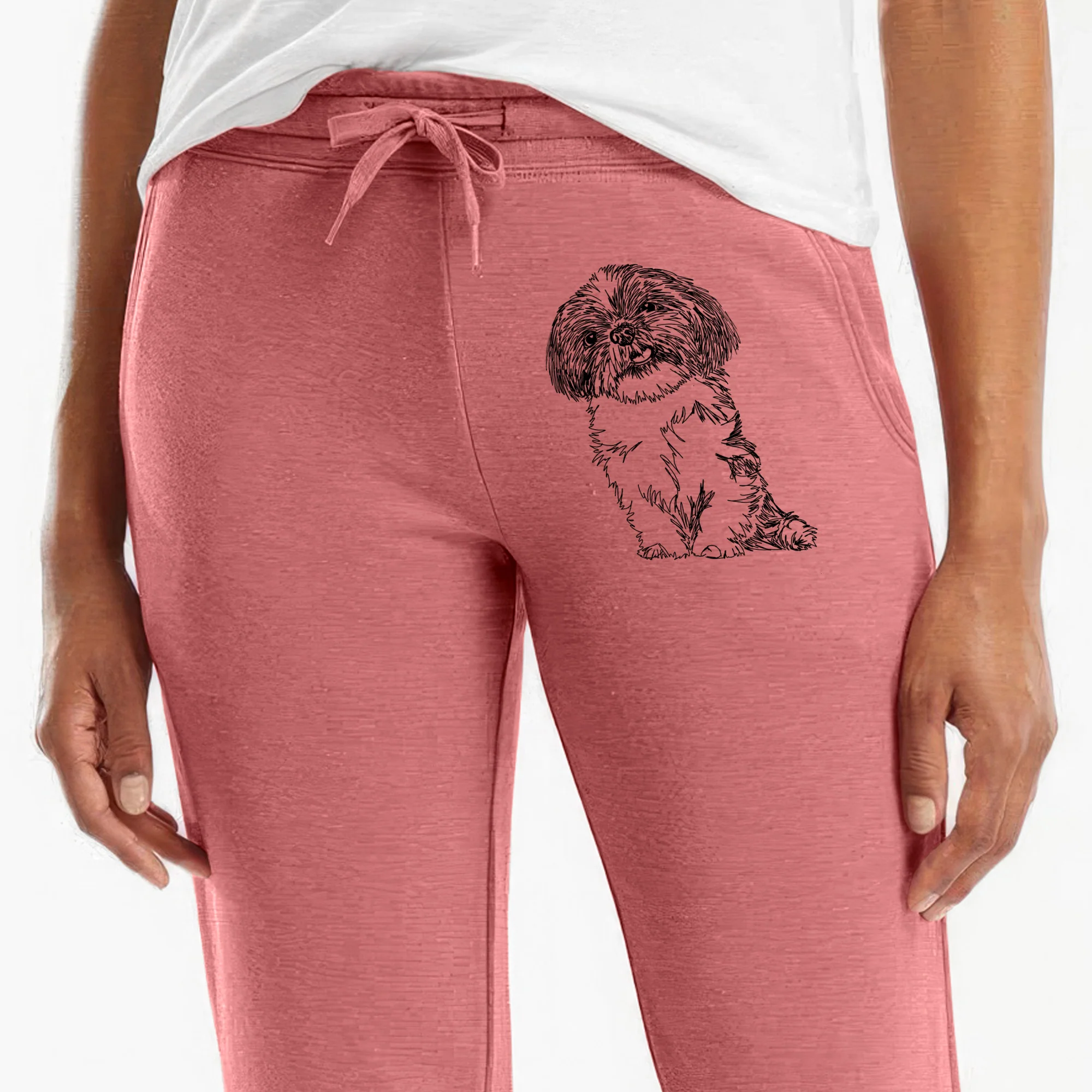 Doodled Ethel the Shih Tzu - Women's Cali Wave Joggers - Image 6