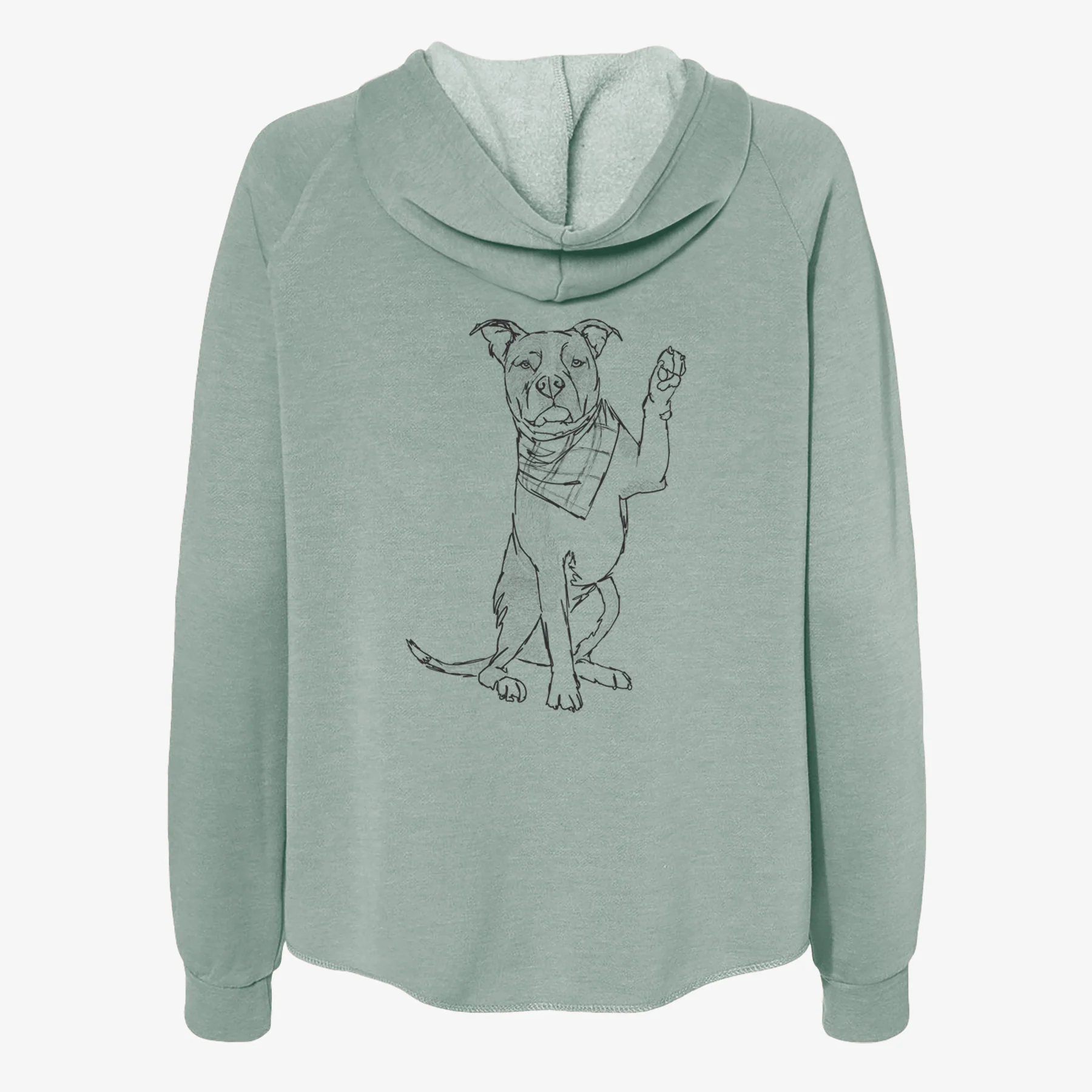 Doodled Fancy the American Staffordshire Terrier - Women's Cali Wave Zip-Up Sweatshirt - Image 4