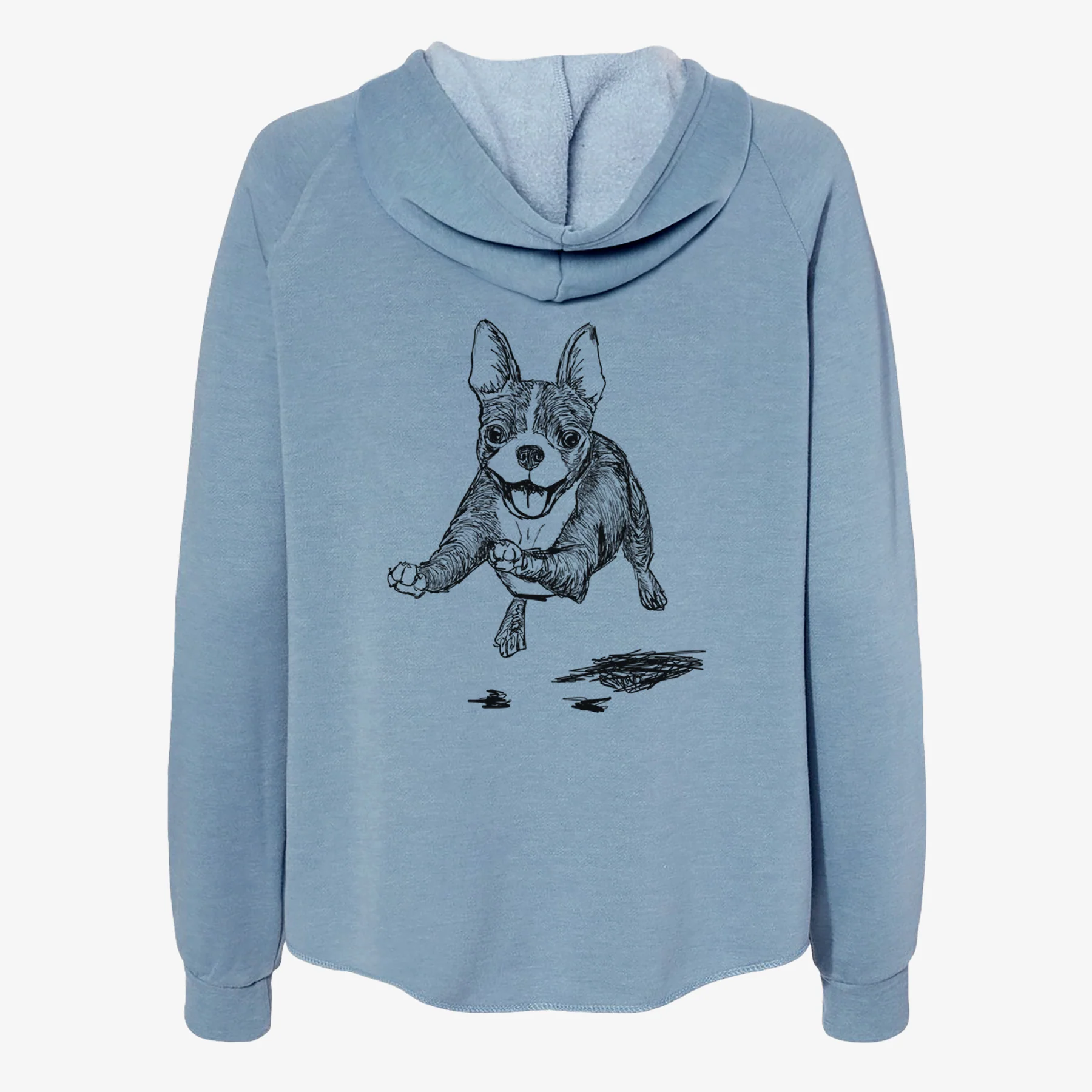 Doodled FiFi the Boston Terrier - Women's Cali Wave Zip-Up Sweatshirt - Image 6