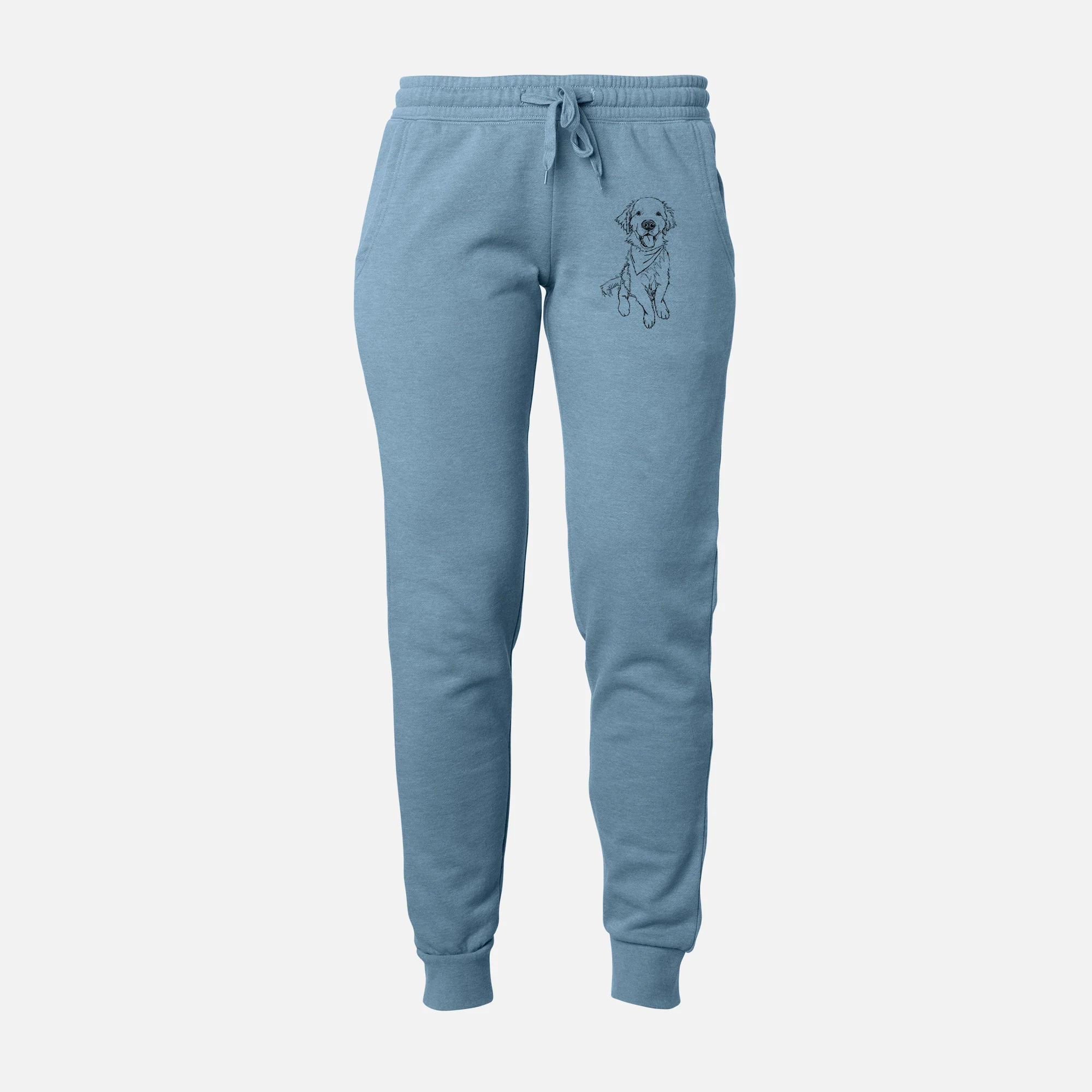 Doodled Finley the Golden Retriever Puppy - Women's Cali Wave Joggers - Image 8