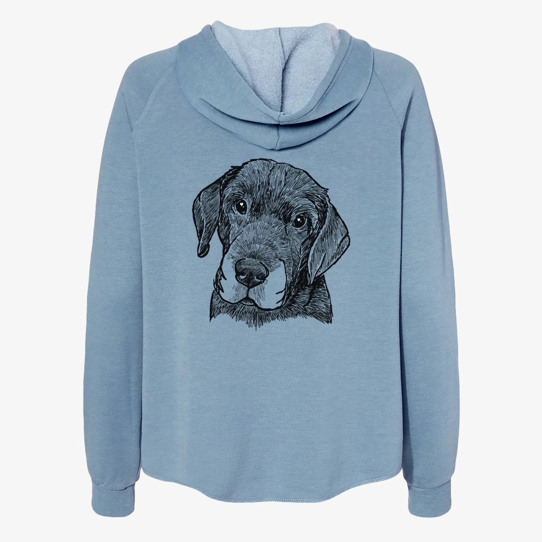 Doodled Finnegan the Shar Pei Beagle Mix - Women's Cali Wave Zip-Up Sweatshirt - Image 6