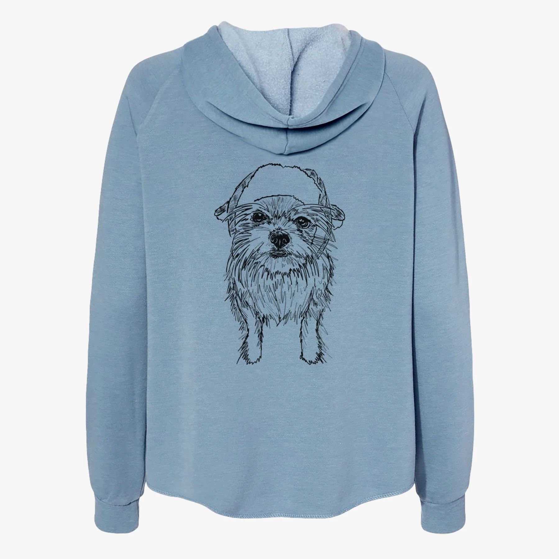 Doodled Gambit the Long Haired Chihuahua - Women's Cali Wave Zip-Up Sweatshirt - Image 6