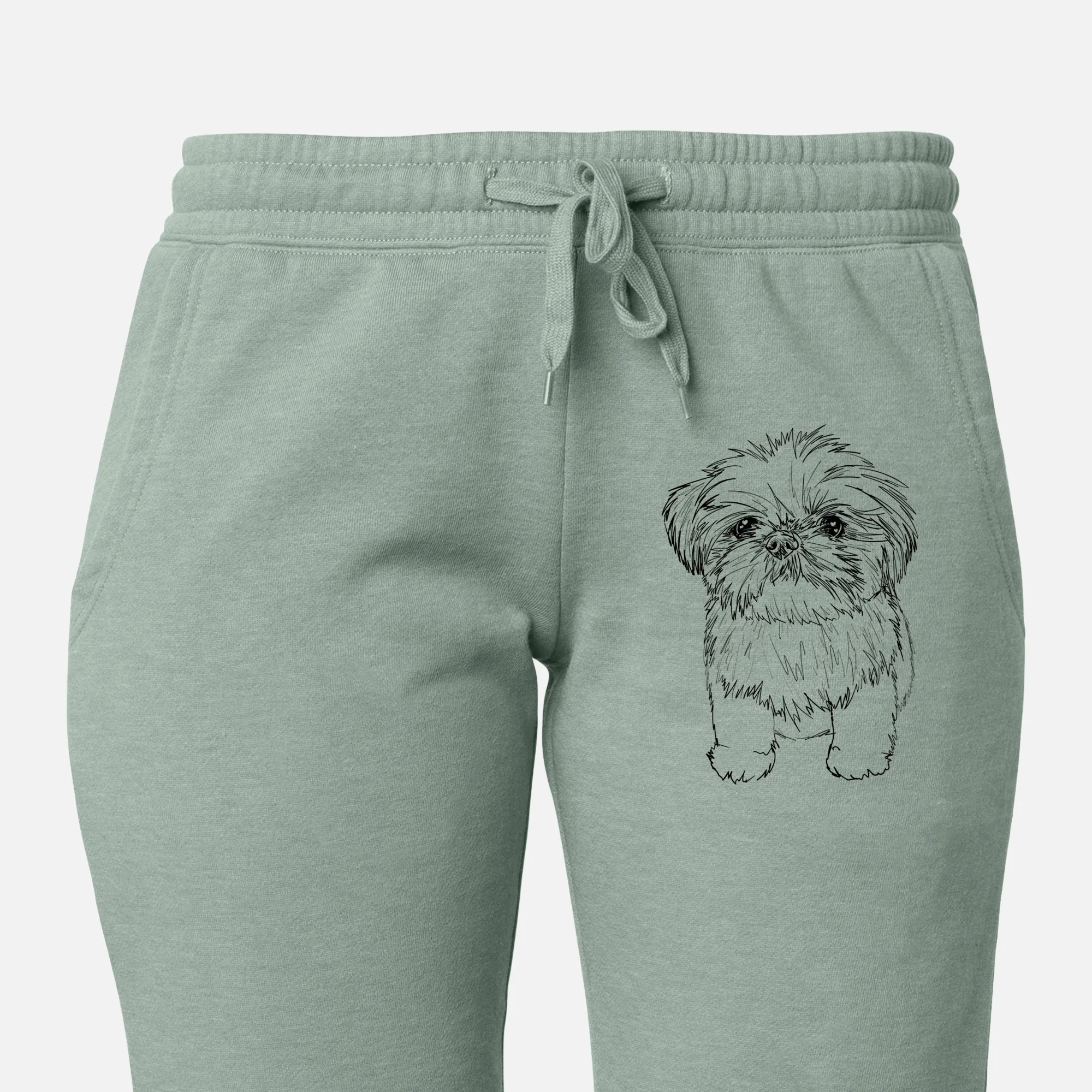 Doodled Gertrude McFuzz the Mini Shih Tzu - Women's Cali Wave Joggers