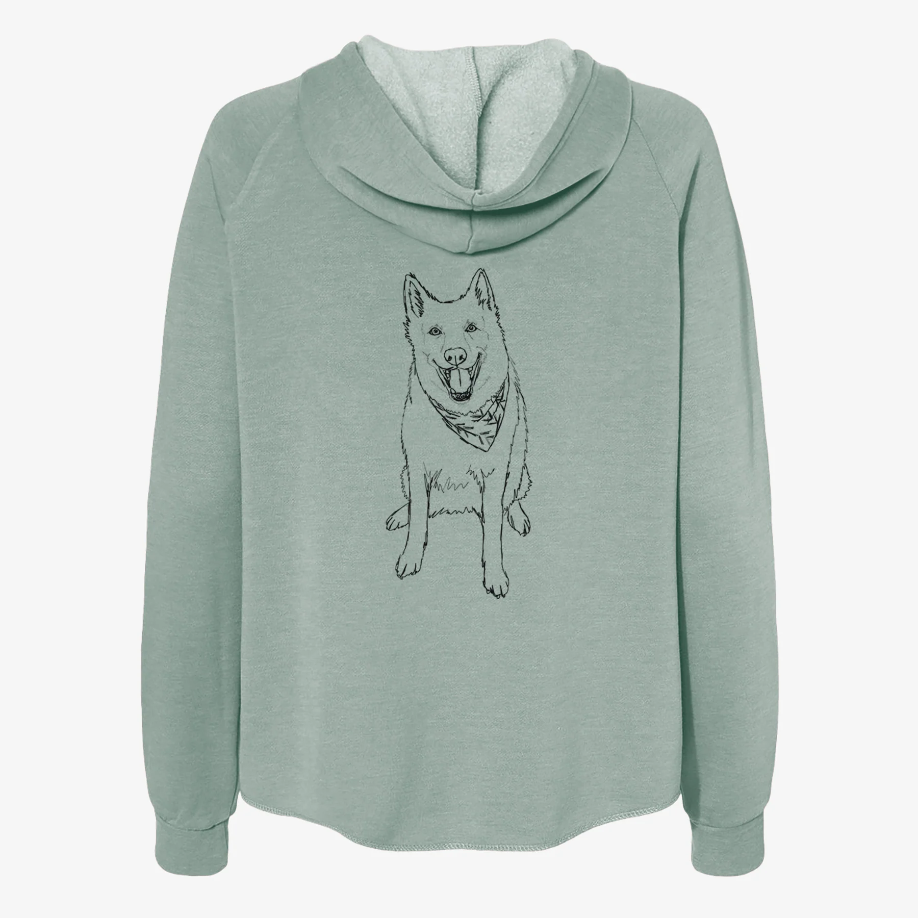 Doodled Hannah the Siberian Husky - Women's Cali Wave Zip-Up Sweatshirt - Image 4