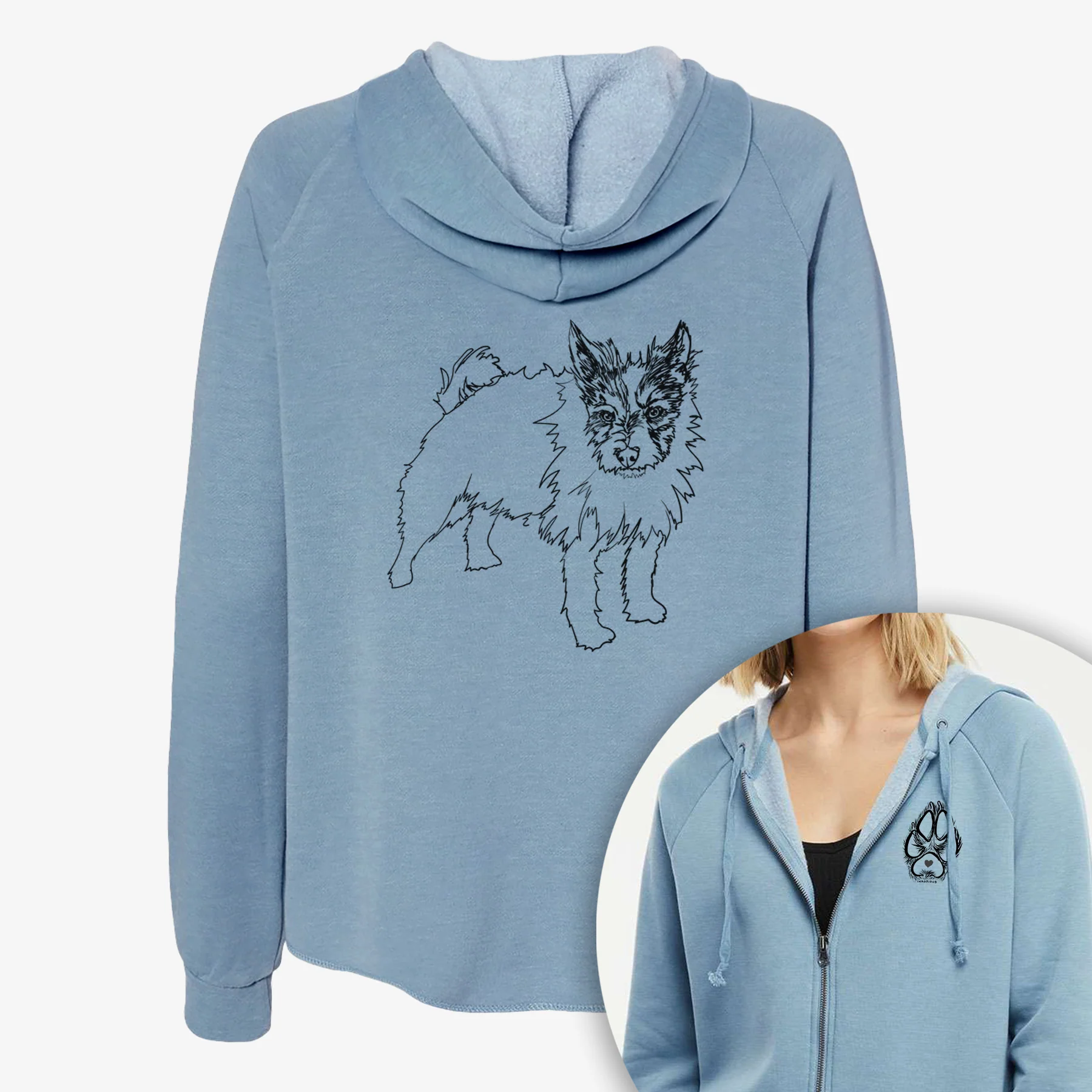 Doodled Harry the Jack Russell Terrier - Women's Cali Wave Zip-Up Sweatshirt